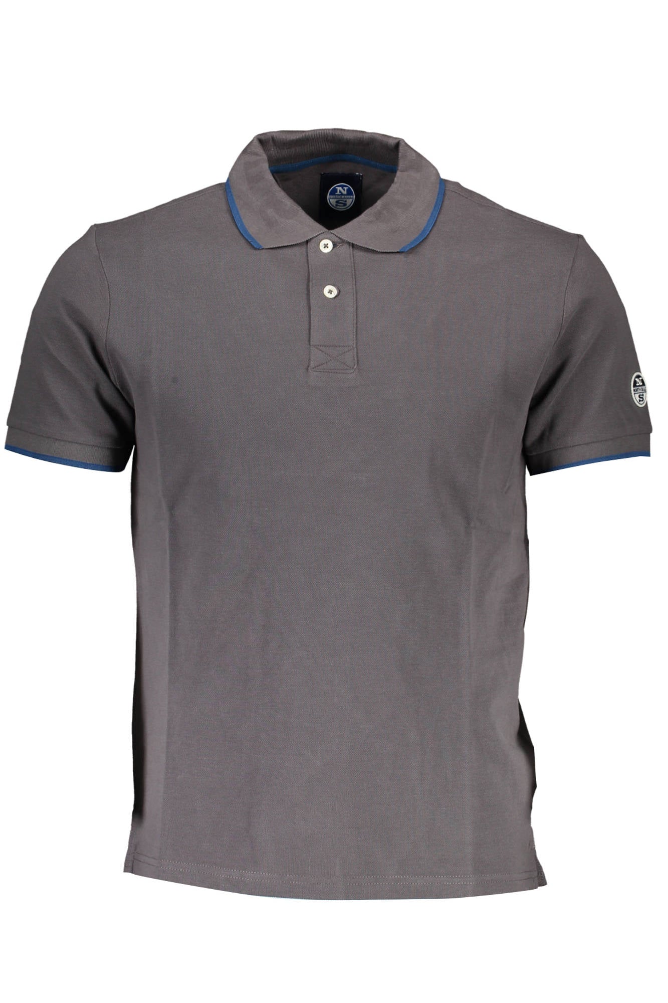 902475-000_GRIGIO_0952 – Graues Herren Kurzarm-Polo mit Kontrastdetails und Applikation – Größe: 2XL – Farbe: Grigio