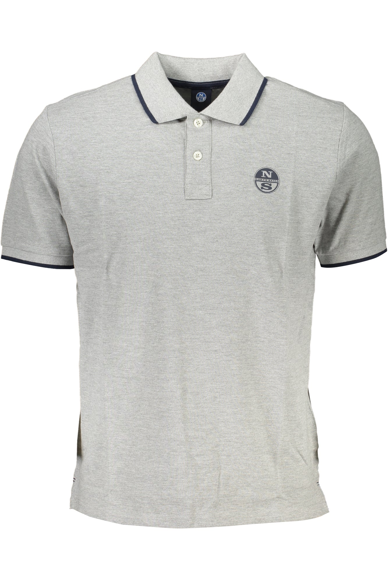 902830000_GR0926 – Herren Kurzarm-Poloshirt Grau mit Kontrastdetails und Logo-Druck – Größe: S – Farbe: Grigio
