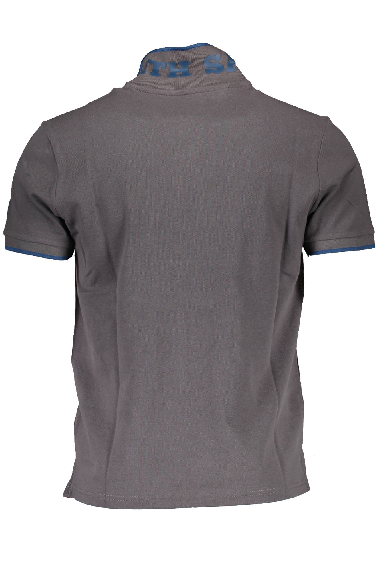 902475-000_GRIGIO_0952 – Graues Herren Kurzarm-Polo mit Kontrastdetails und Applikation – Größe: 2XL – Farbe: Grigio