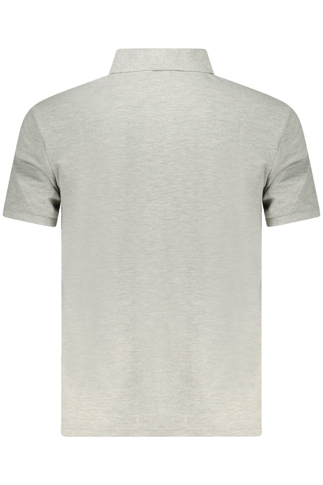 995013000_GR0926 – Graues Herren-Kurzarm-Poloshirt mit Druck und 2-Knopf-Design – Größe: S, M, L, XL, 2XL, 3XL – Farbe: Grigio