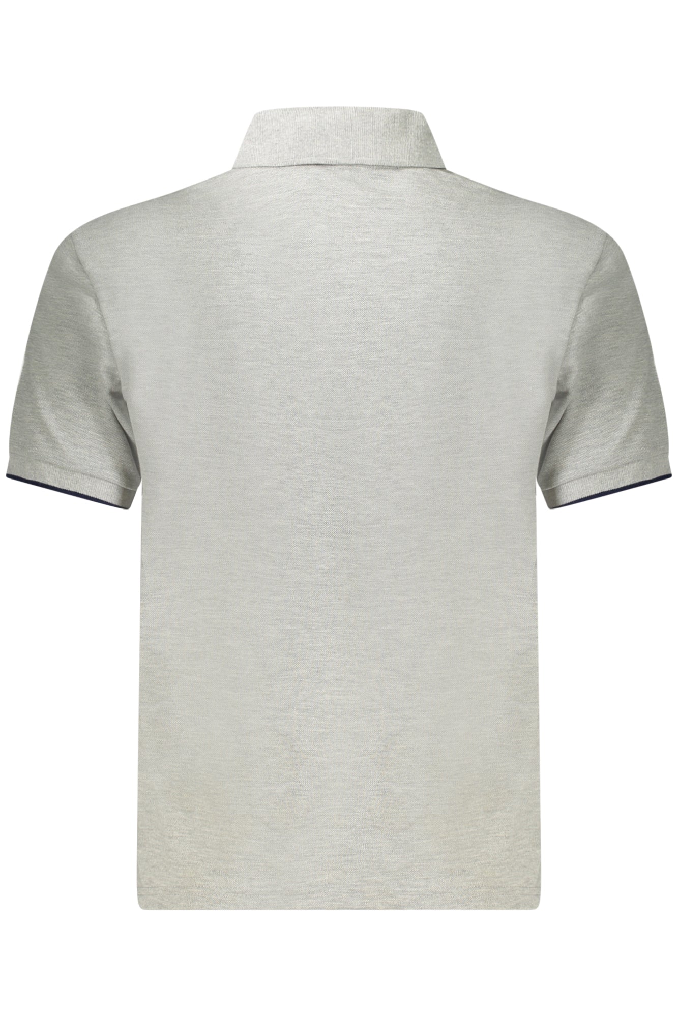 995014000_GR0926 – Graues Herren Polohemd mit Kontrastdetails und Druck - Kurzarm – Größe: S, M, L, XL, 2XL, 3XL – Farbe: Grigio