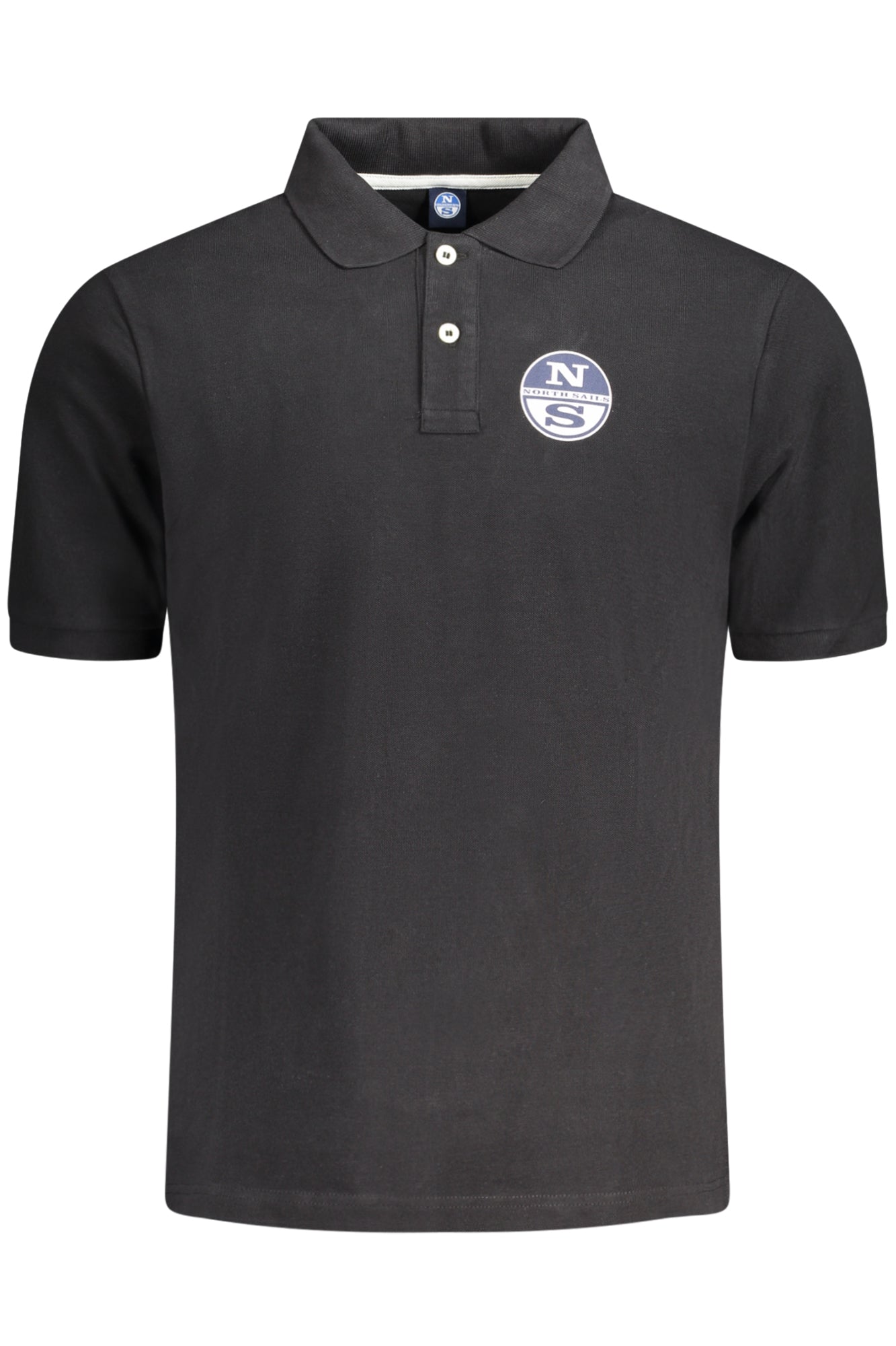 995013000_NE0999 – Herren Kurzarm Poloshirt Schwarz mit Knöpfen und Logo-Druck – Größe: S, M, L, XL, 2XL, 3XL – Farbe: Nero