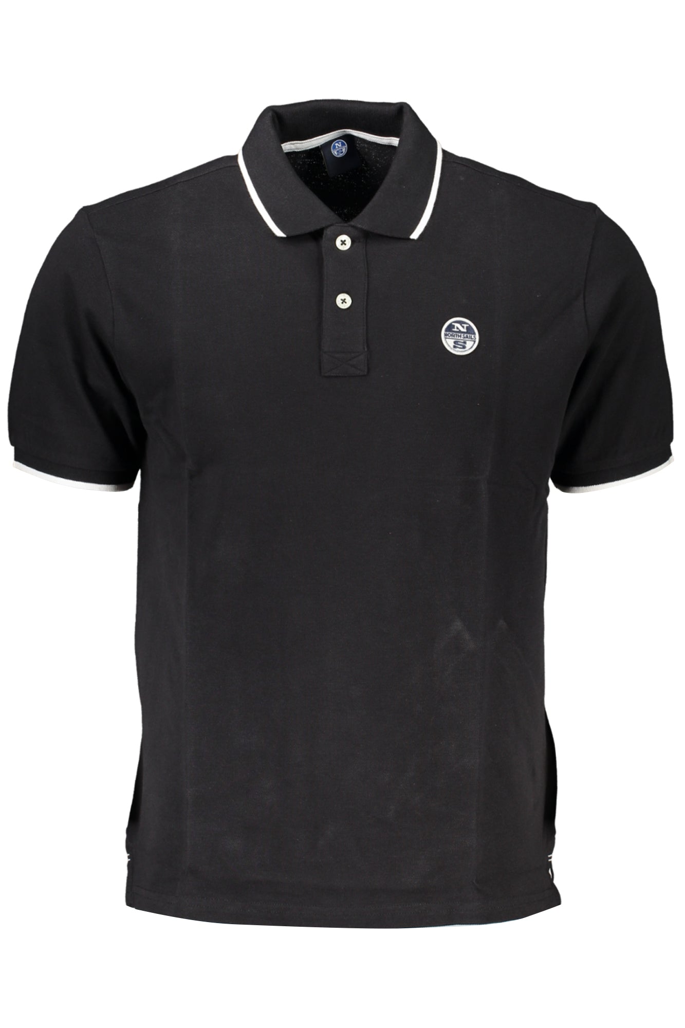 902827000_NE0999 – Herren Kurzarm-Poloshirt Schwarz mit Kontrastdetails & Applikation – Größe: S, M, XL, 2XL, L – Farbe: Nero