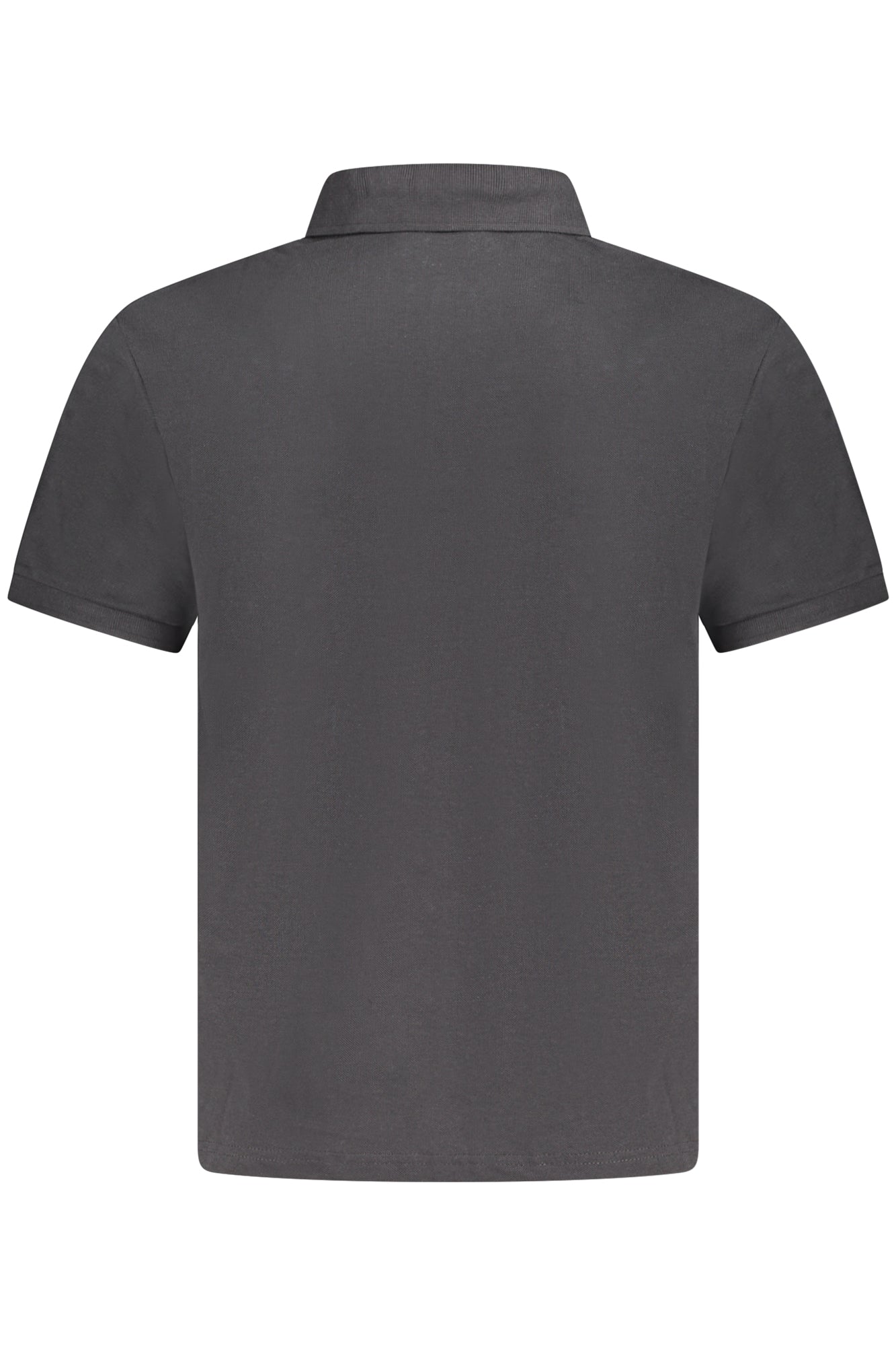 995011000_NE0999 – Herren-Poloshirt Schwarz mit Applikation und Logo - Kurzarm, 2 Knöpfe – Größe: S, M, L, XL, 2XL, 3XL – Farbe: Nero
