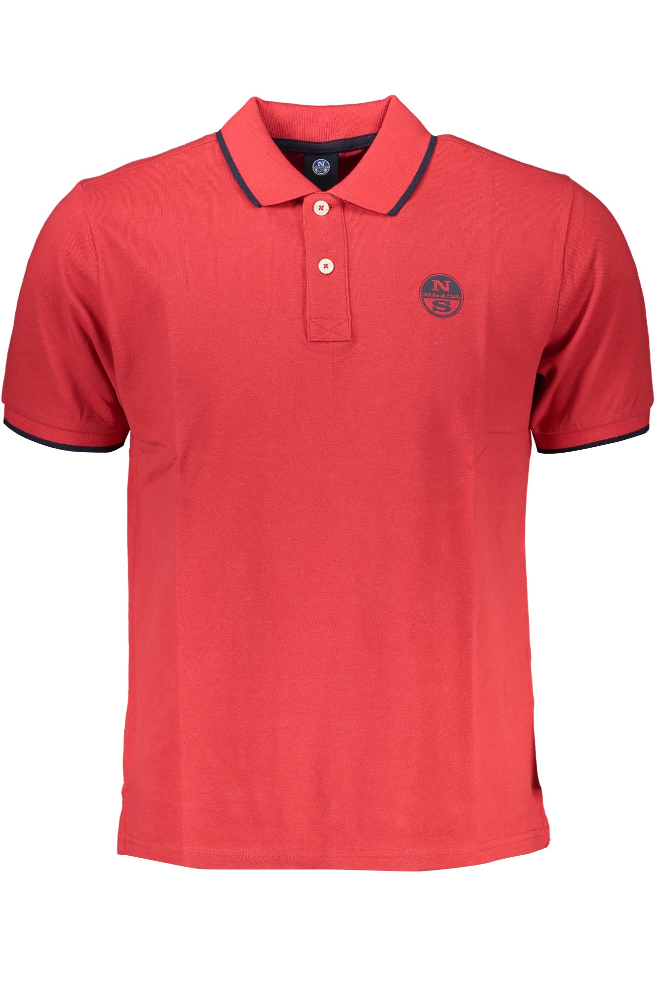 902830000_RO0230 – Herren Kurzarm-Poloshirt in Rot mit Kontrastdetails und Druck – Größe: S, XL – Farbe: Rosso