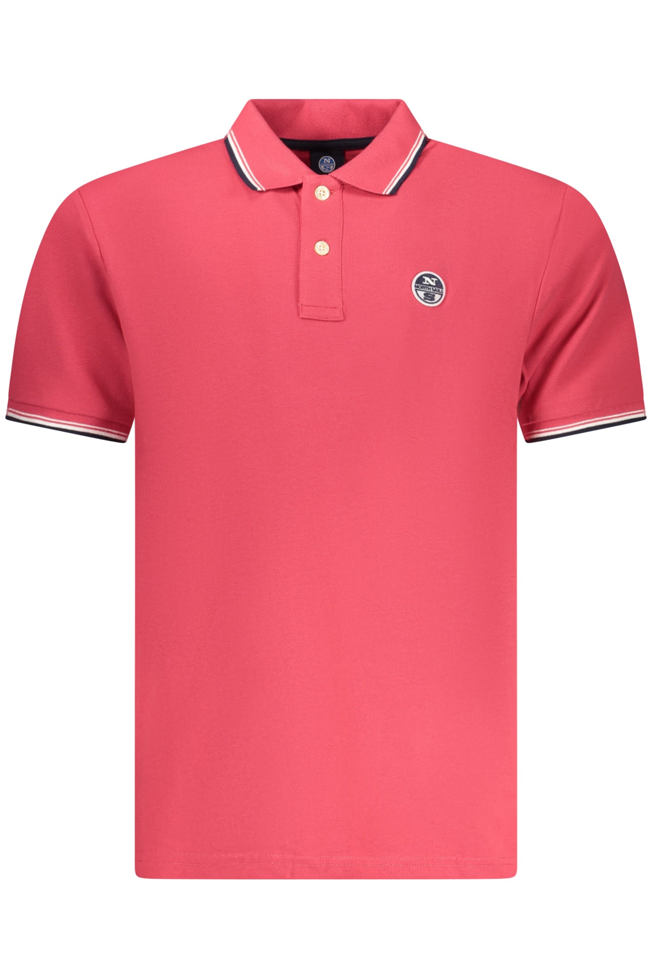 995029000_RO0229 – Elegantes rotes Kurzarm-Poloshirt für Herren mit Kontrastdetails – Größe: S, M, L, XL, 2XL, 3XL – Farbe: Rosso