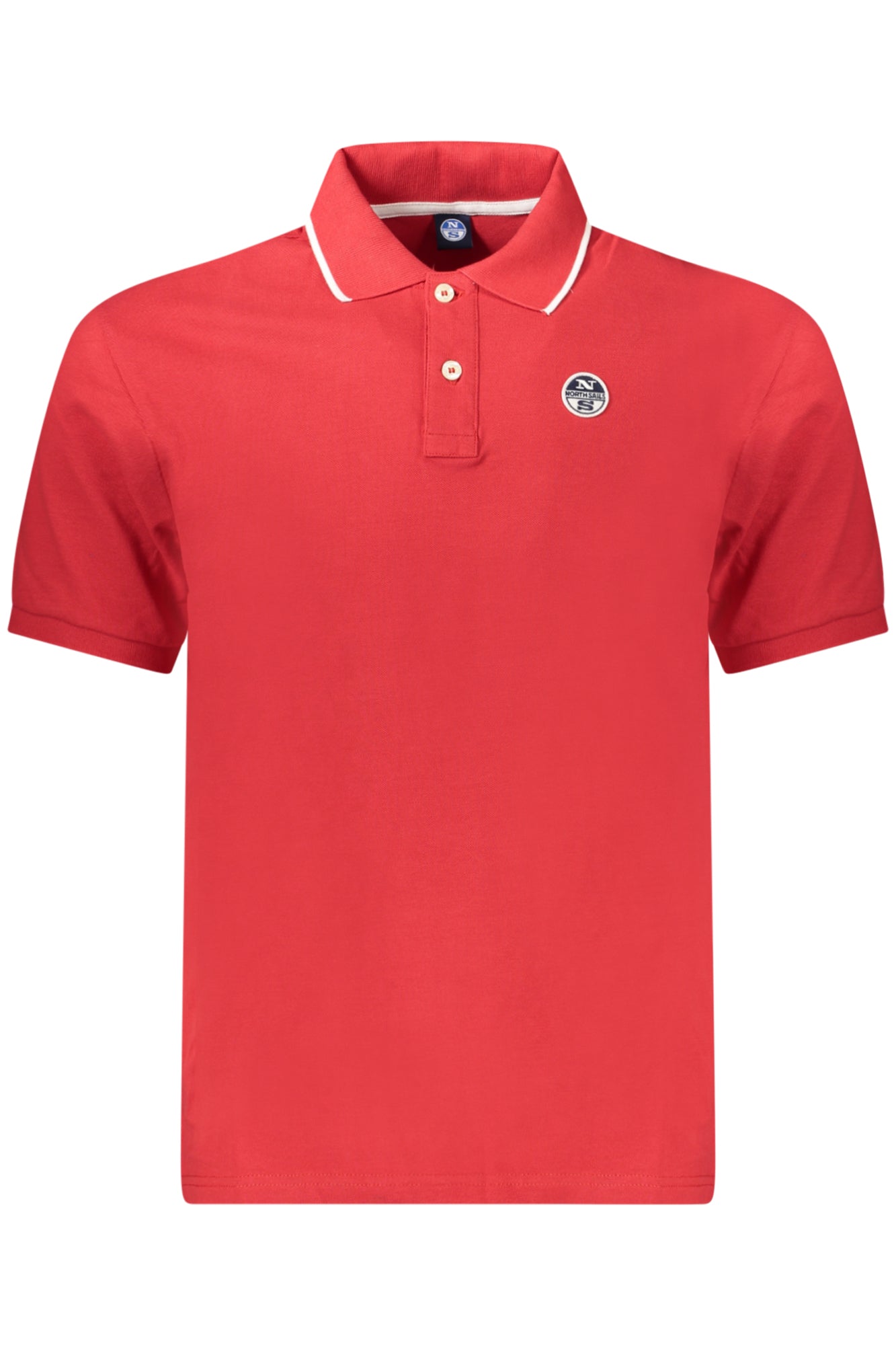 995012000_RO0230 – Herren Kurzarm-Polohemd Rot mit Kontrastdetails und Logo-Applikation – Größe: S, M, L, XL, 2XL, 3XL – Farbe: Rosso