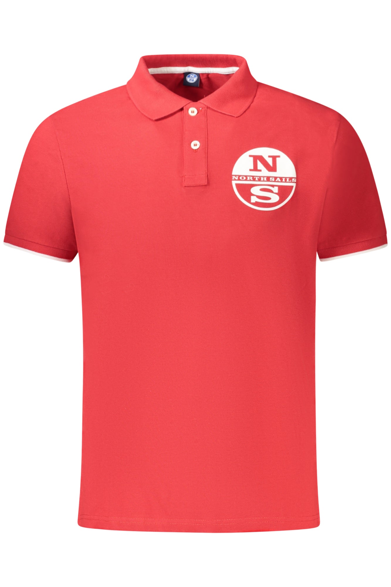 995014000_RO0230 – Herren Kurzarm-Poloshirt Rot mit Kontrastdetails und Logo-Druck – Größe: S, M, L, XL, 2XL, 3XL – Farbe: Rosso