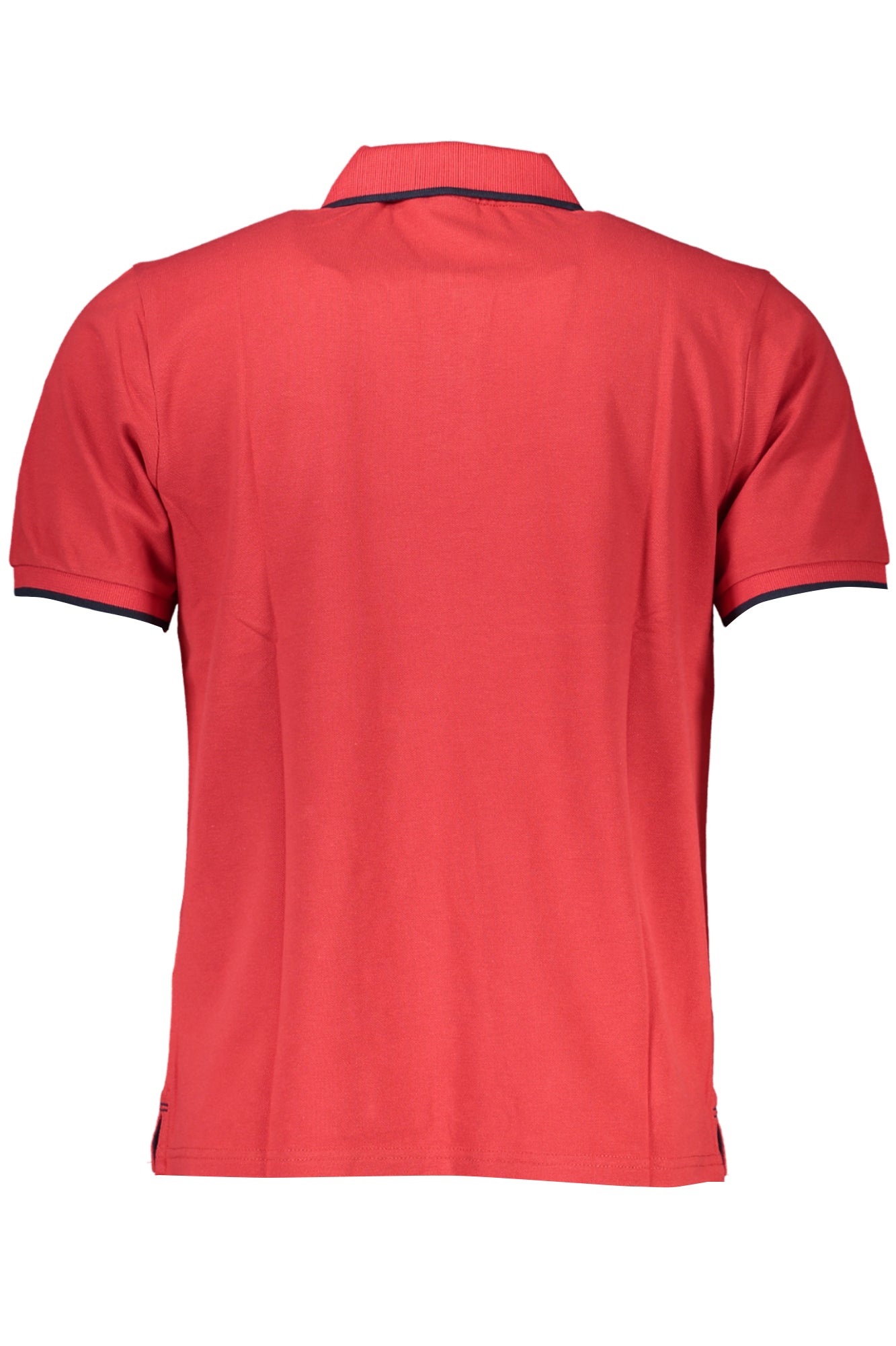902830000_RO0230 – Herren Kurzarm-Poloshirt in Rot mit Kontrastdetails und Druck – Größe: S, XL – Farbe: Rosso