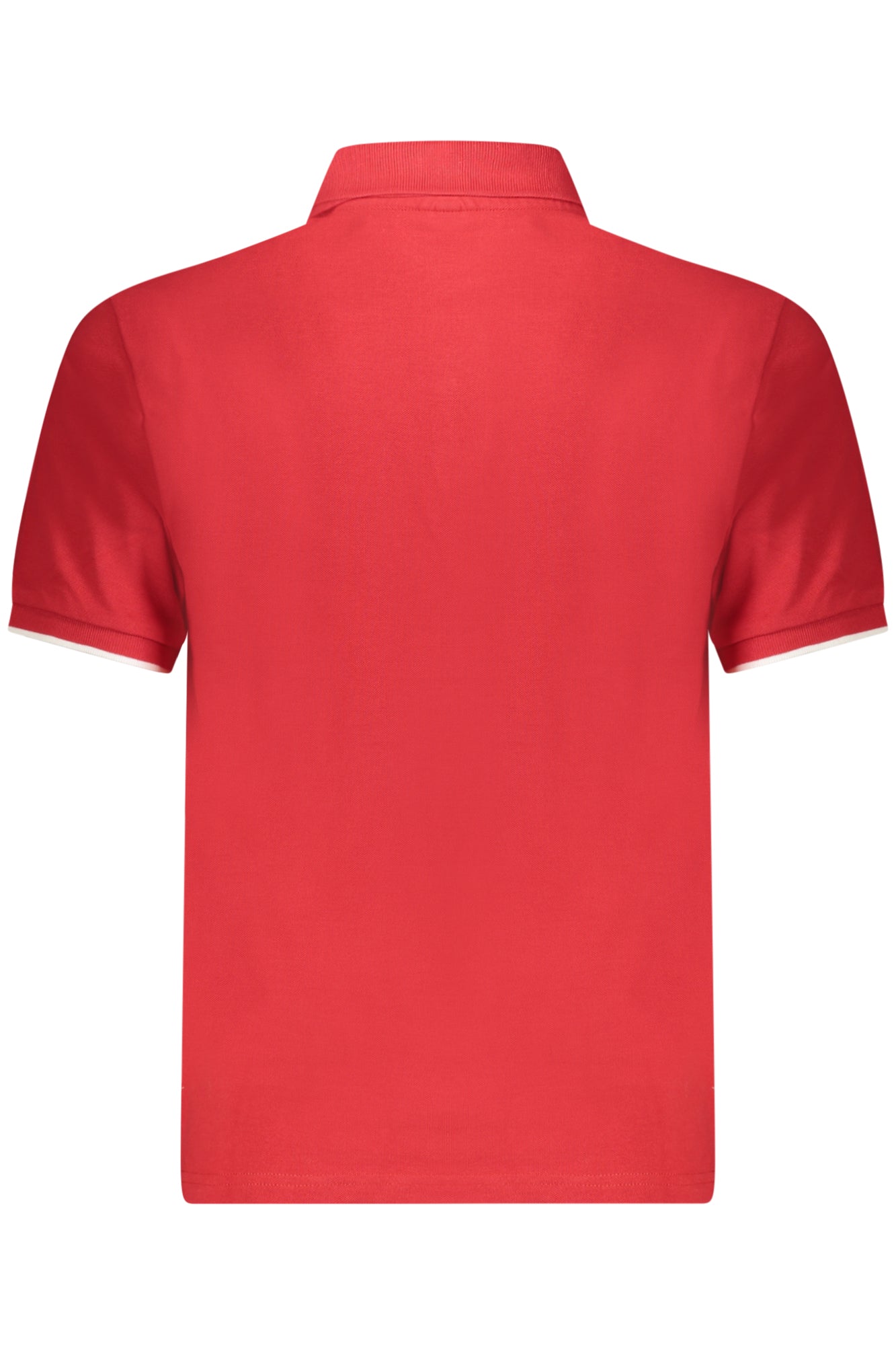 995014000_RO0230 – Herren Kurzarm-Poloshirt Rot mit Kontrastdetails und Logo-Druck – Größe: S, M, L, XL, 2XL, 3XL – Farbe: Rosso