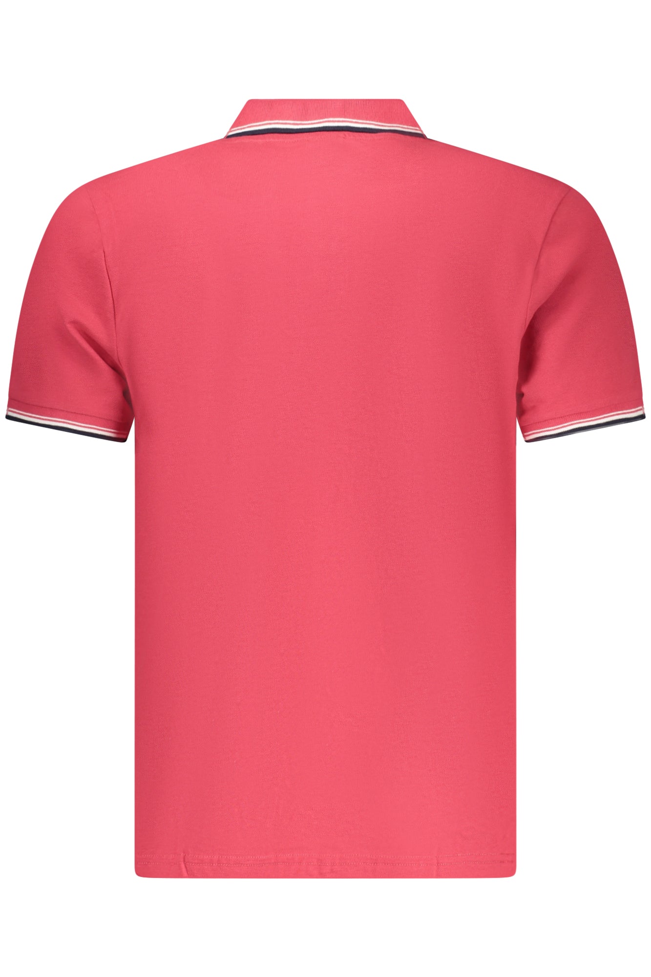 995029000_RO0229 – Elegantes rotes Kurzarm-Poloshirt für Herren mit Kontrastdetails – Größe: S, M, L, XL, 2XL, 3XL – Farbe: Rosso
