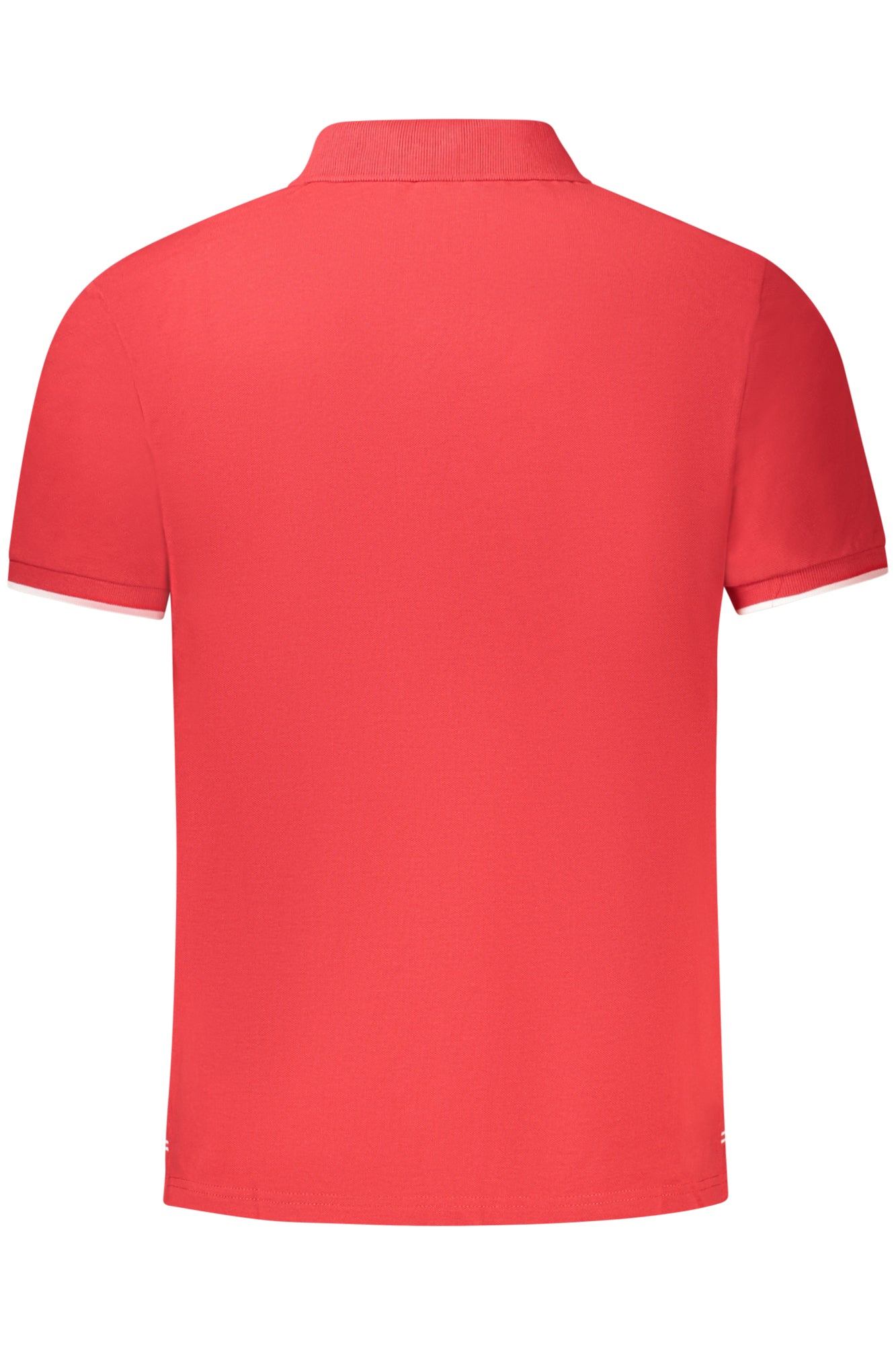 995014000_RO0230 – Herren Kurzarm-Poloshirt Rot mit Kontrastdetails und Logo-Druck – Größe: S, M, L, XL, 2XL, 3XL – Farbe: Rosso