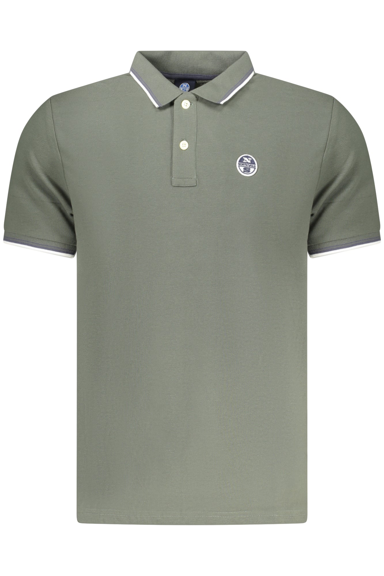 995029000_VE0419 – Herren Kurzarm-Poloshirt Grün mit Kontrastdetails und Logo – Größe: S, M, L, XL, 2XL, 3XL – Farbe: Verde