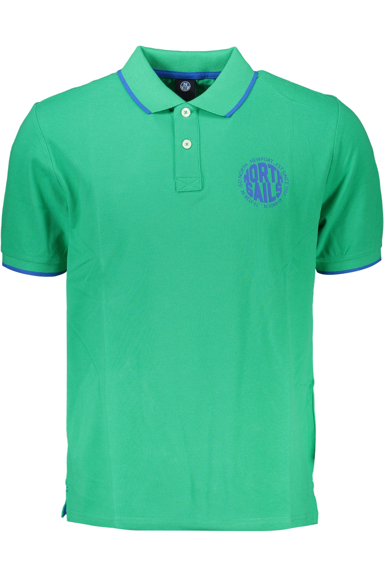 902829000_VE0409 – Herren Kurzarmpoloshirt in Grün mit Kontrastdetails und Logodruck – Größe: S, M, L, XL, 2XL – Farbe: Verde