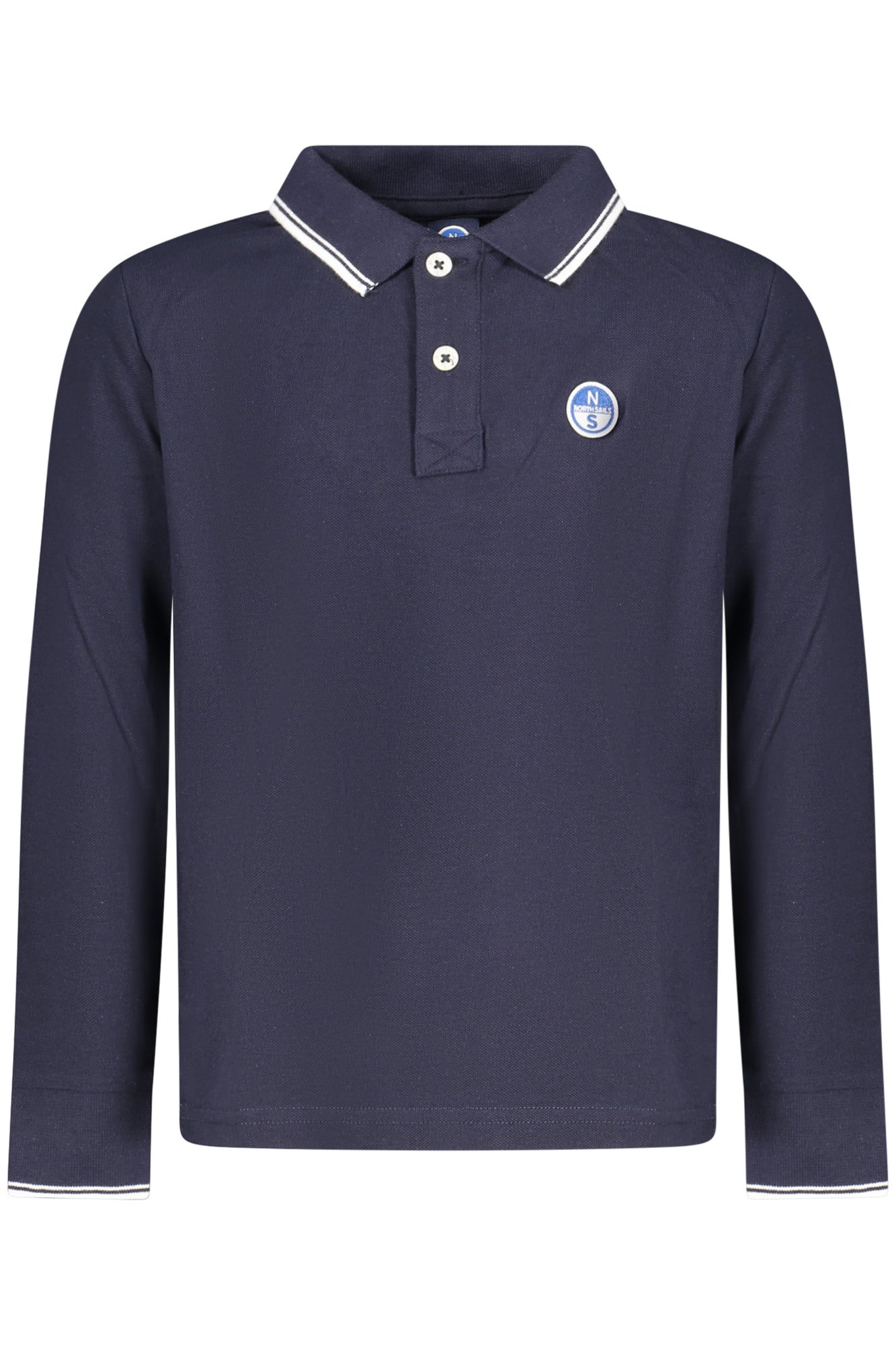 795100000_BL0802 – Blaue Langarm-Poloshirts für Kinder - Stilvoll und Nachhaltig – Größe: 6A, 8A, 10A, 12A, 14A – Farbe: Blu