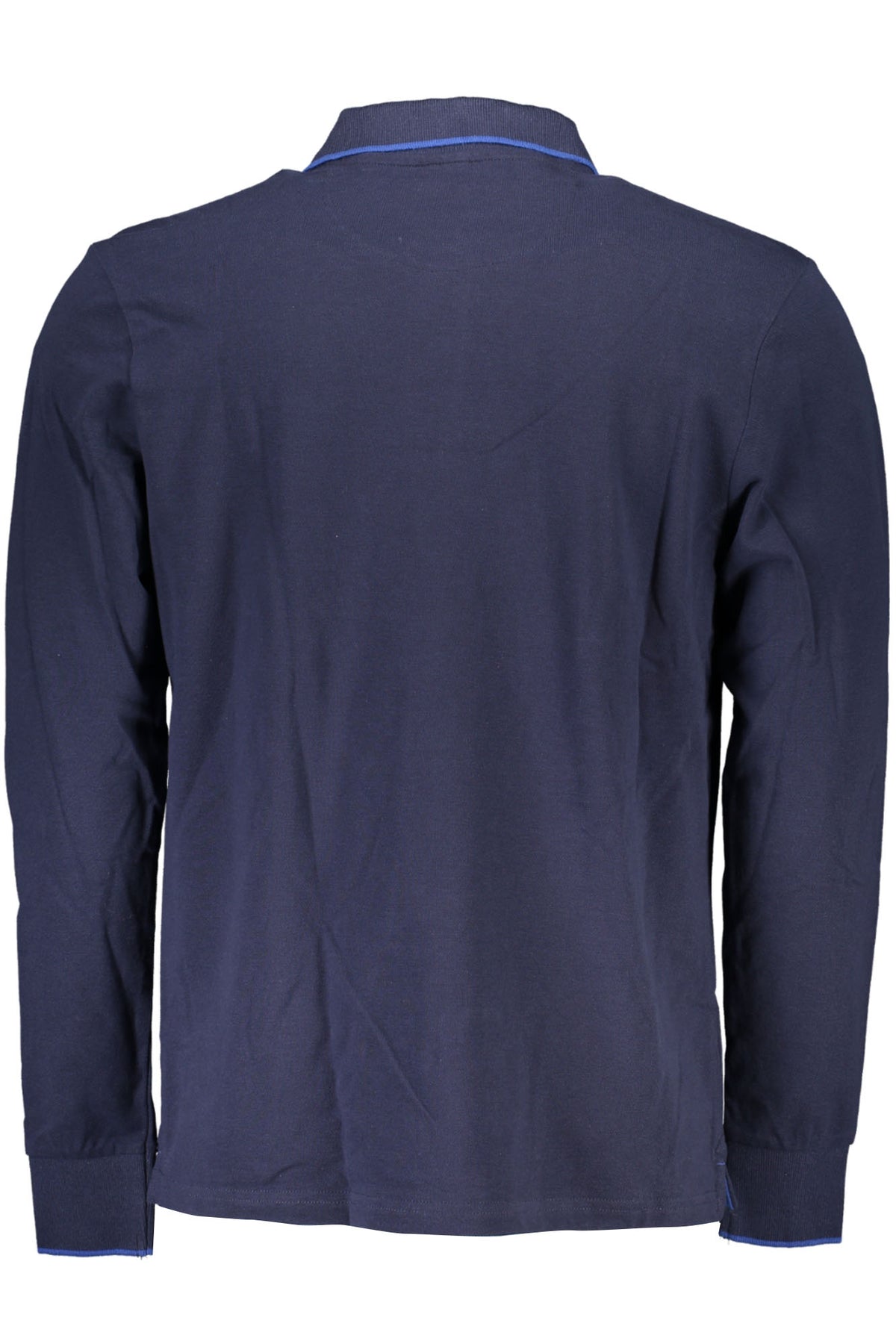 692425000_BL0802 – Nachhaltiges Herren Langarmshirt Blau - Polo mit Kontrast und Logo – Größe: M, L, XL, 2XL, 3XL – Farbe: Blu