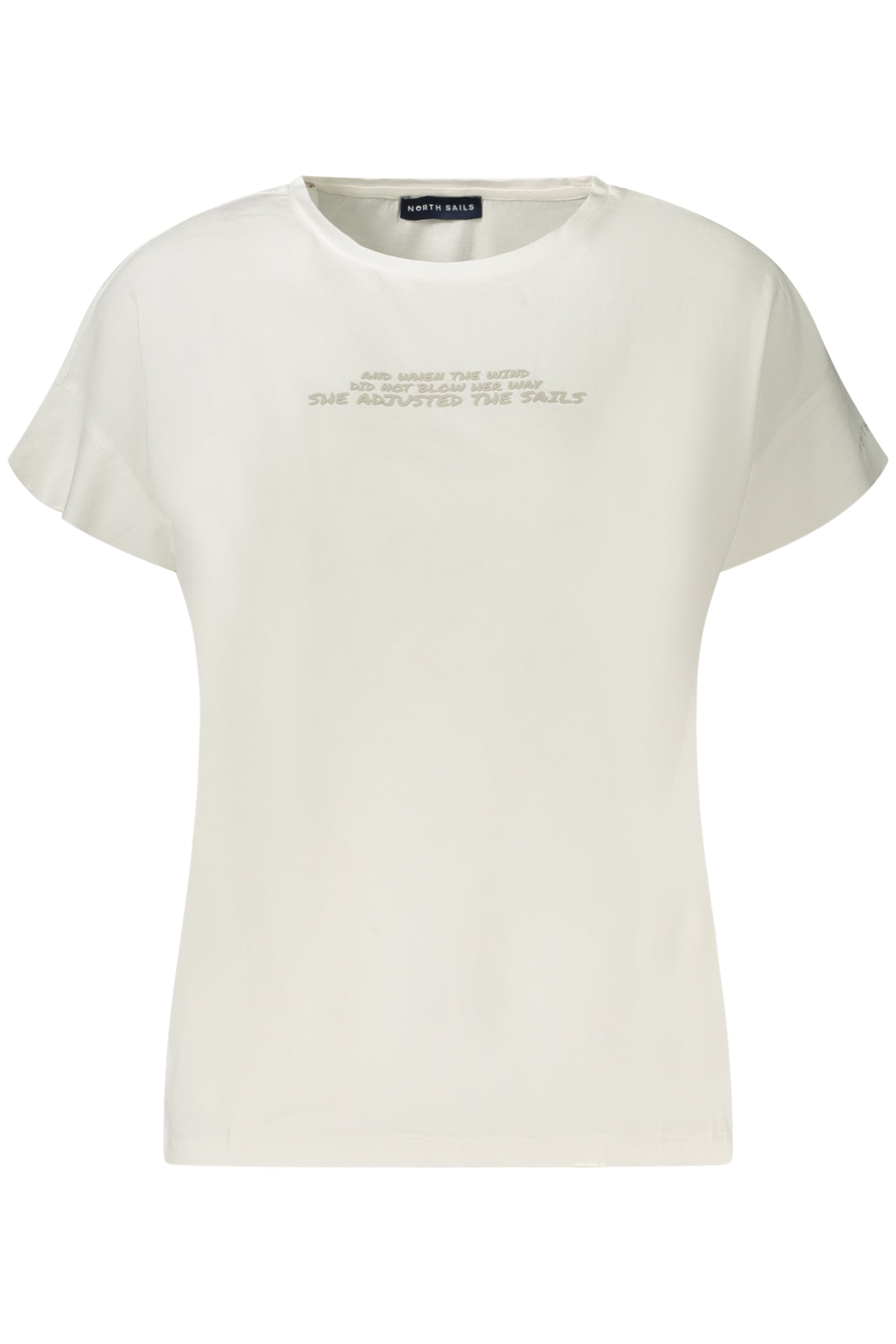 093515000_BI0105 – Weißes Damen-T-Shirt mit Reliefdruck und großem Ausschnitt – Größe: XS, S, M, L, XL – Farbe: Bianco