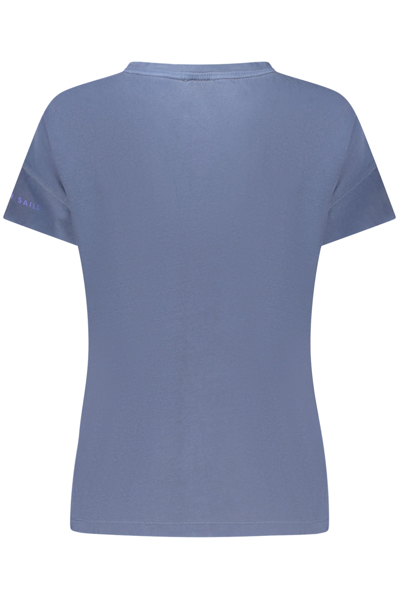 093515000_BL0787 – Damen Kurzarm T-Shirt in Blau mit Erhabenem Print und Weitem Ausschnitt – Größe: XS, S, M, L, XL – Farbe: Blu
