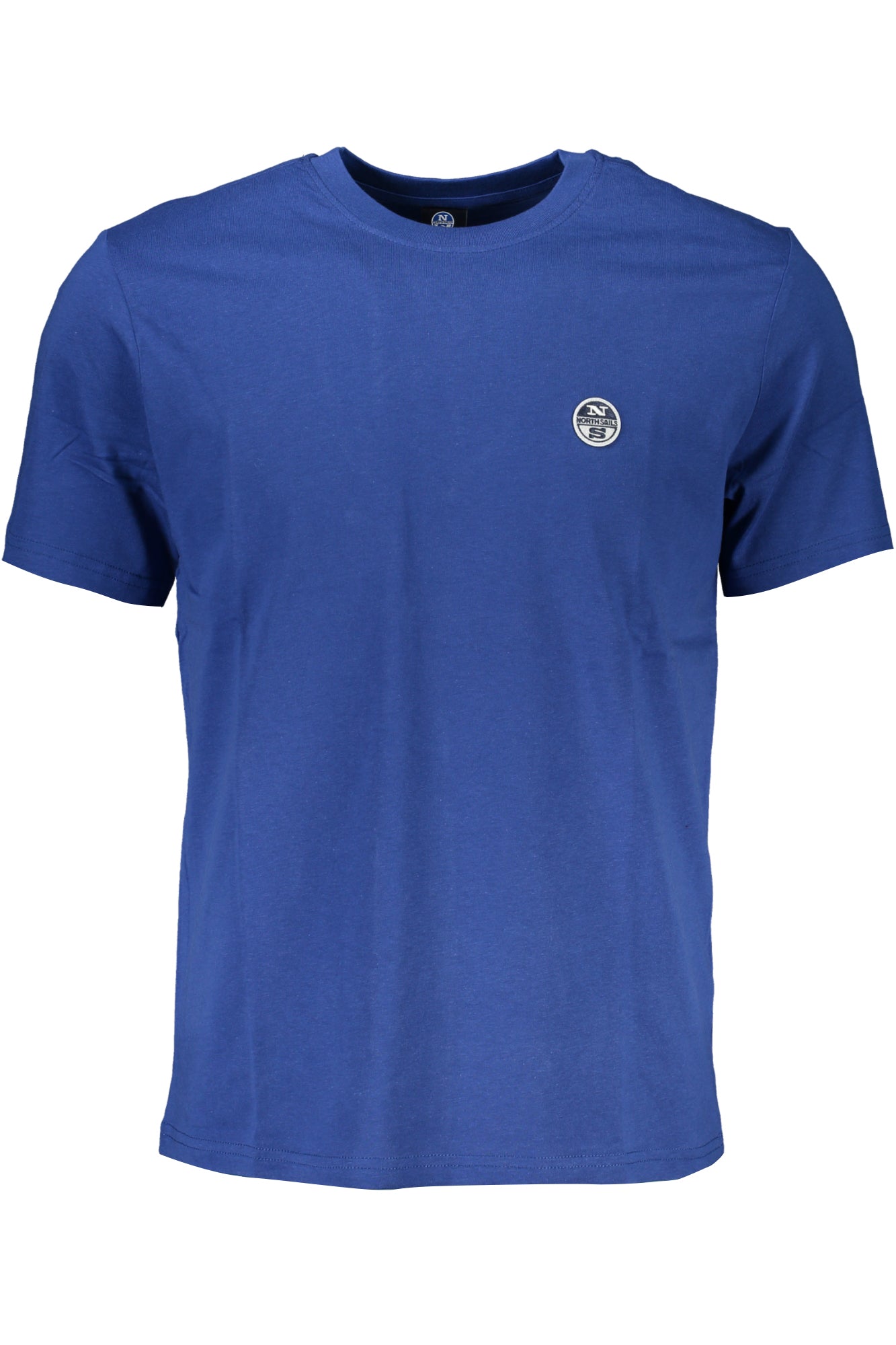902831000_BL0790 – Herren Kurzarm T-Shirt Blau mit Logo und Applikation - Rundhals – Größe: S, M, L, XL, 2XL, 3XL – Farbe: Blu