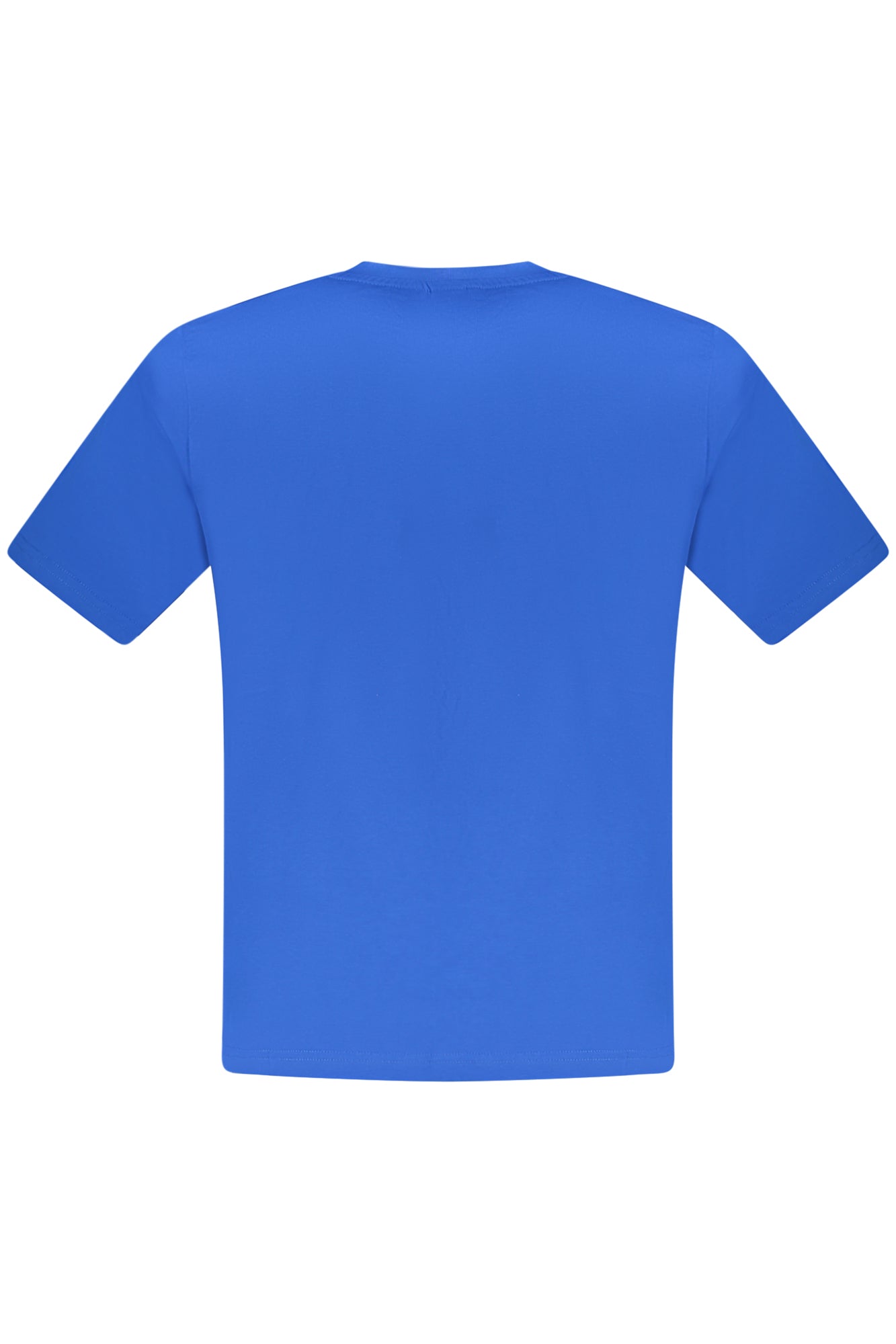 996016000_BL0760 – Herren Kurzarm T-Shirt Blau mit Logo und Applikation - Rundhals – Größe: S, M, L, XL, 2XL, 3XL – Farbe: Blu