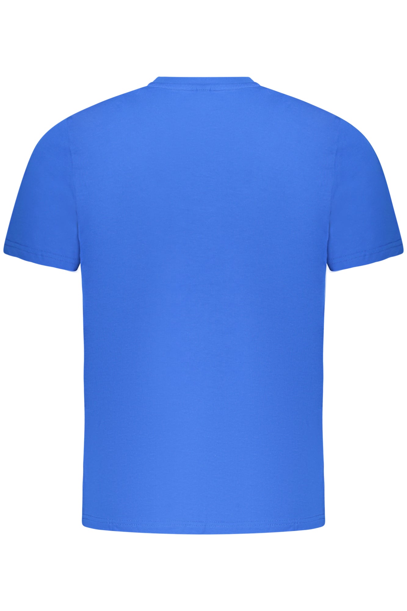 996021000_BL0760 – Herren Kurzarm T-Shirt Blau mit Rundhals und Logodruck – Größe: S, M, L, XL, 2XL, 3XL – Farbe: Blu