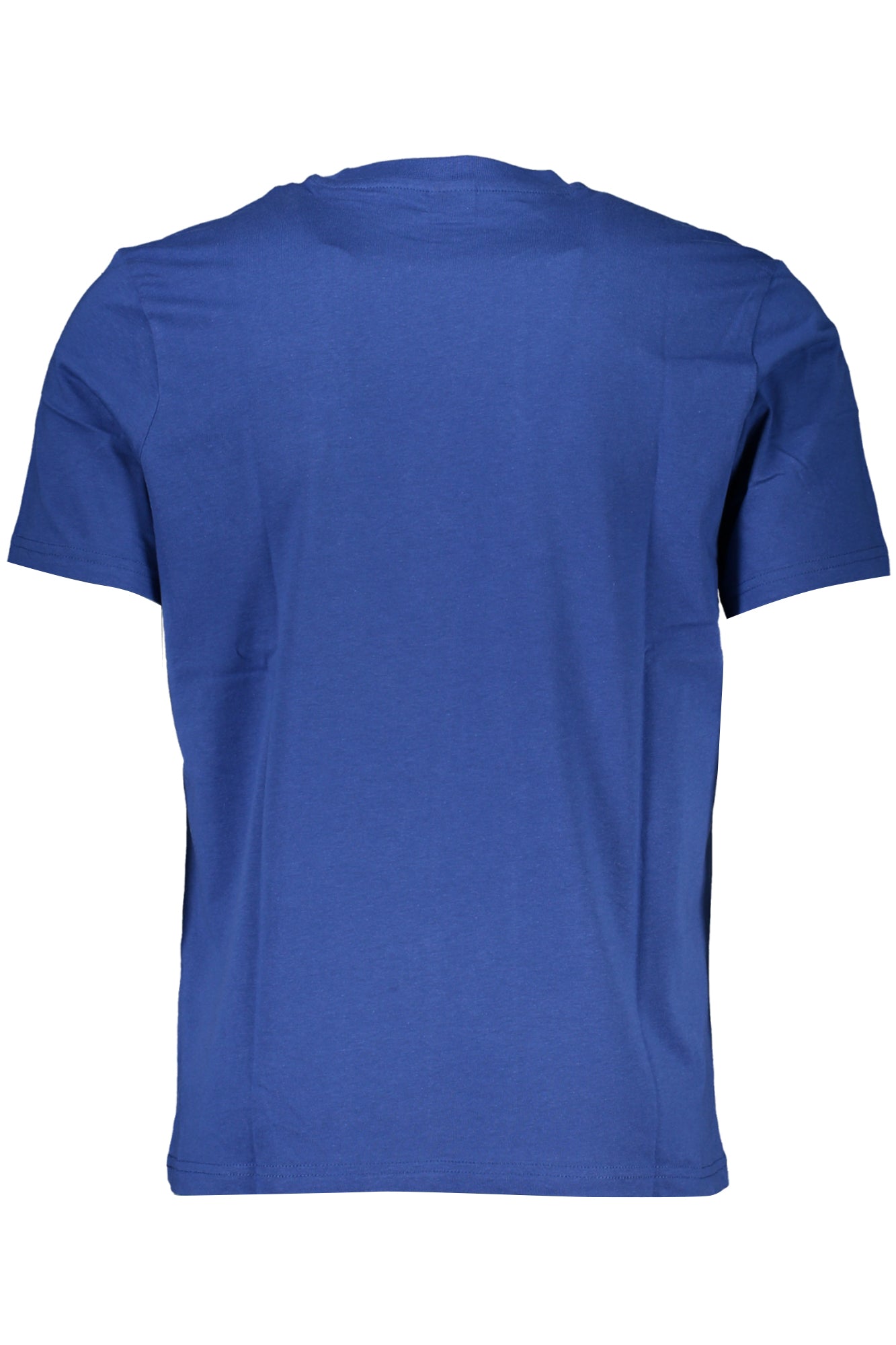 902831000_BL0790 – Herren Kurzarm T-Shirt Blau mit Logo und Applikation - Rundhals – Größe: S, M, L, XL, 2XL, 3XL – Farbe: Blu