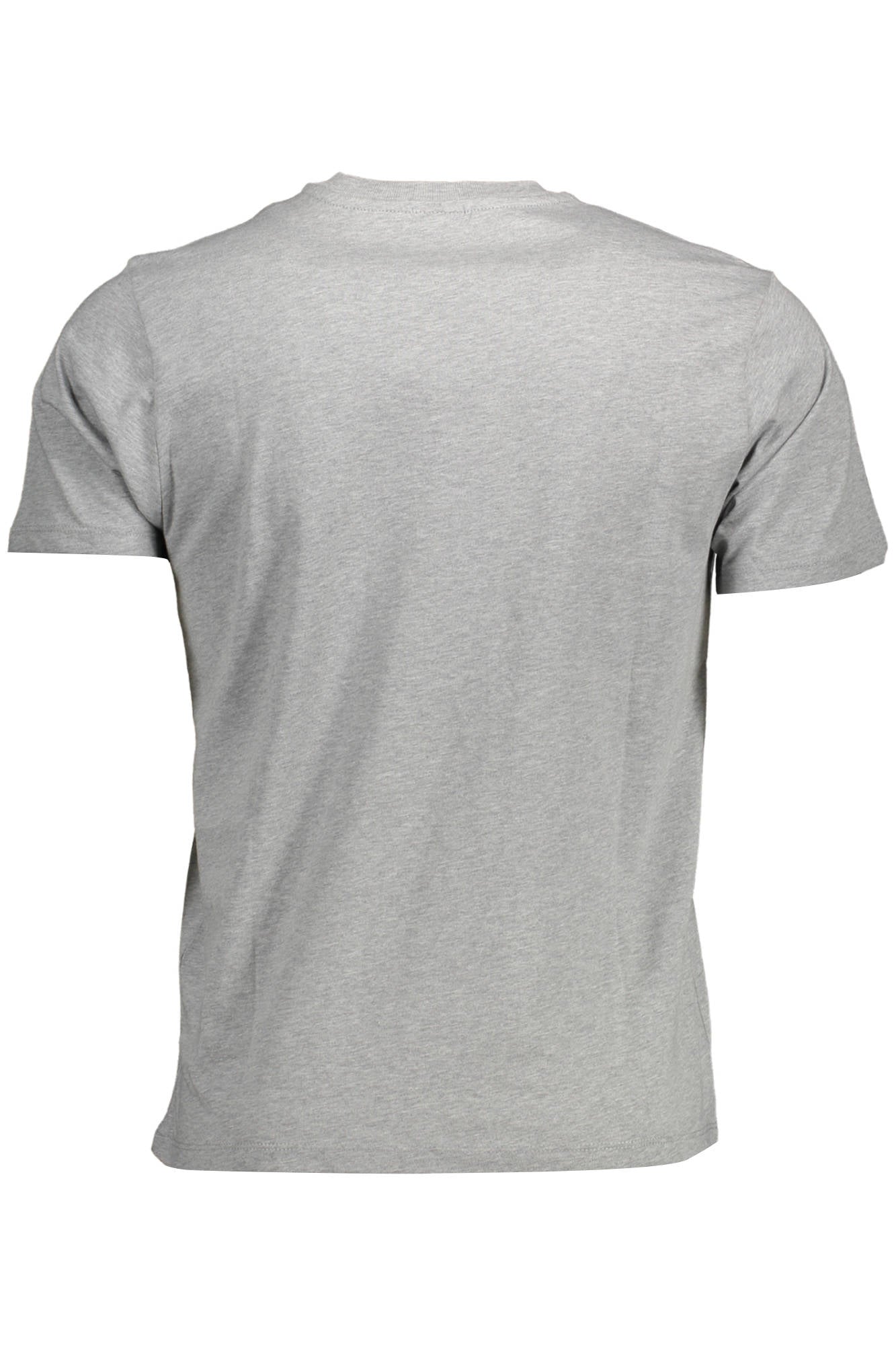 692791-000_GRIGIO_0926 – Graues Herren T-Shirt: Kurzarm, Rundhals, Naturfasern, mit Applikation – Größe: XL, 2XL – Farbe: Grigio
