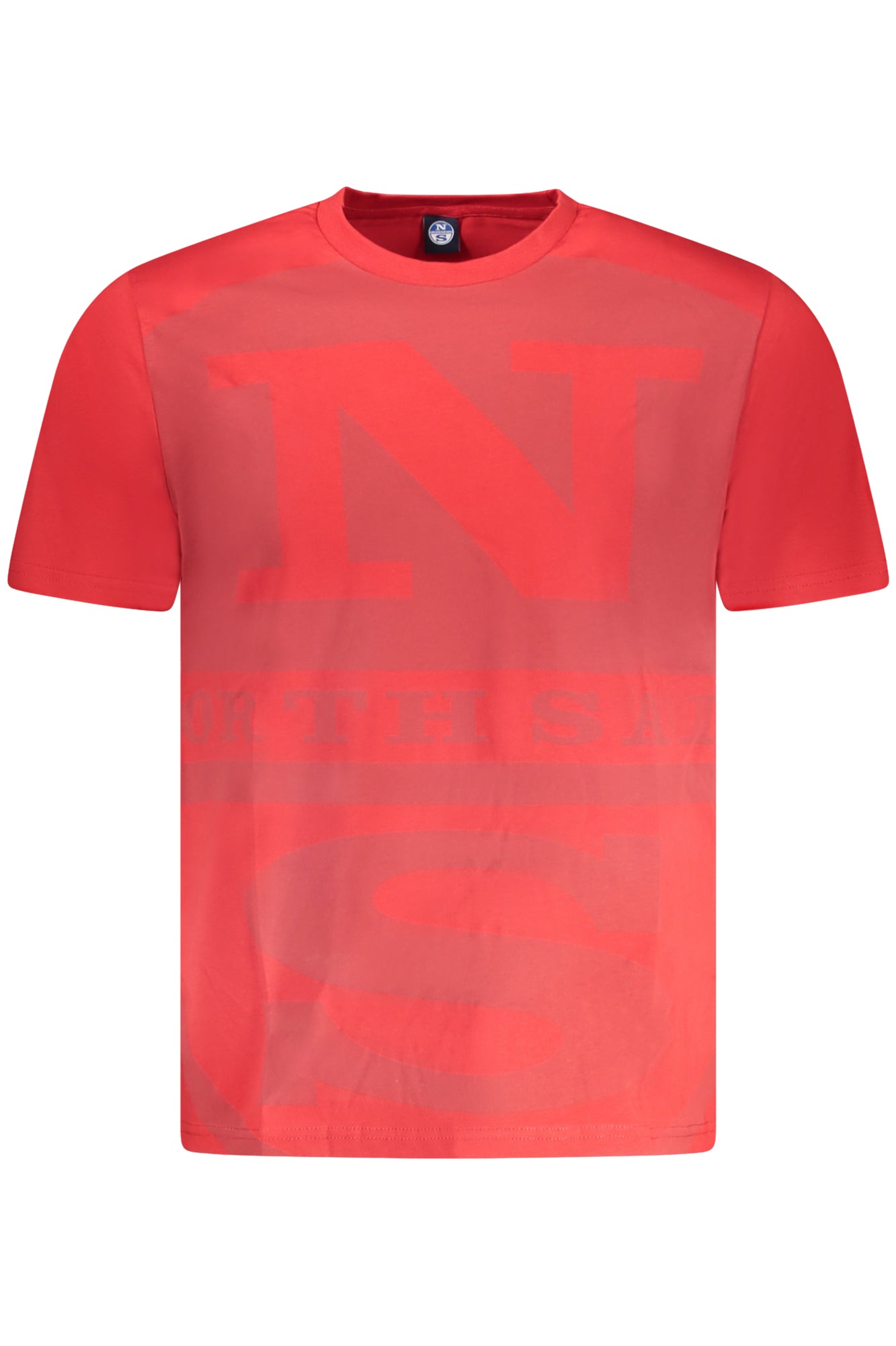 996019000_RO0230 – Herren Kurzarm T-Shirt Rot mit Rundhals und Print-Design – Größe: S, M, L, XL, 2XL, 3XL – Farbe: Rosso