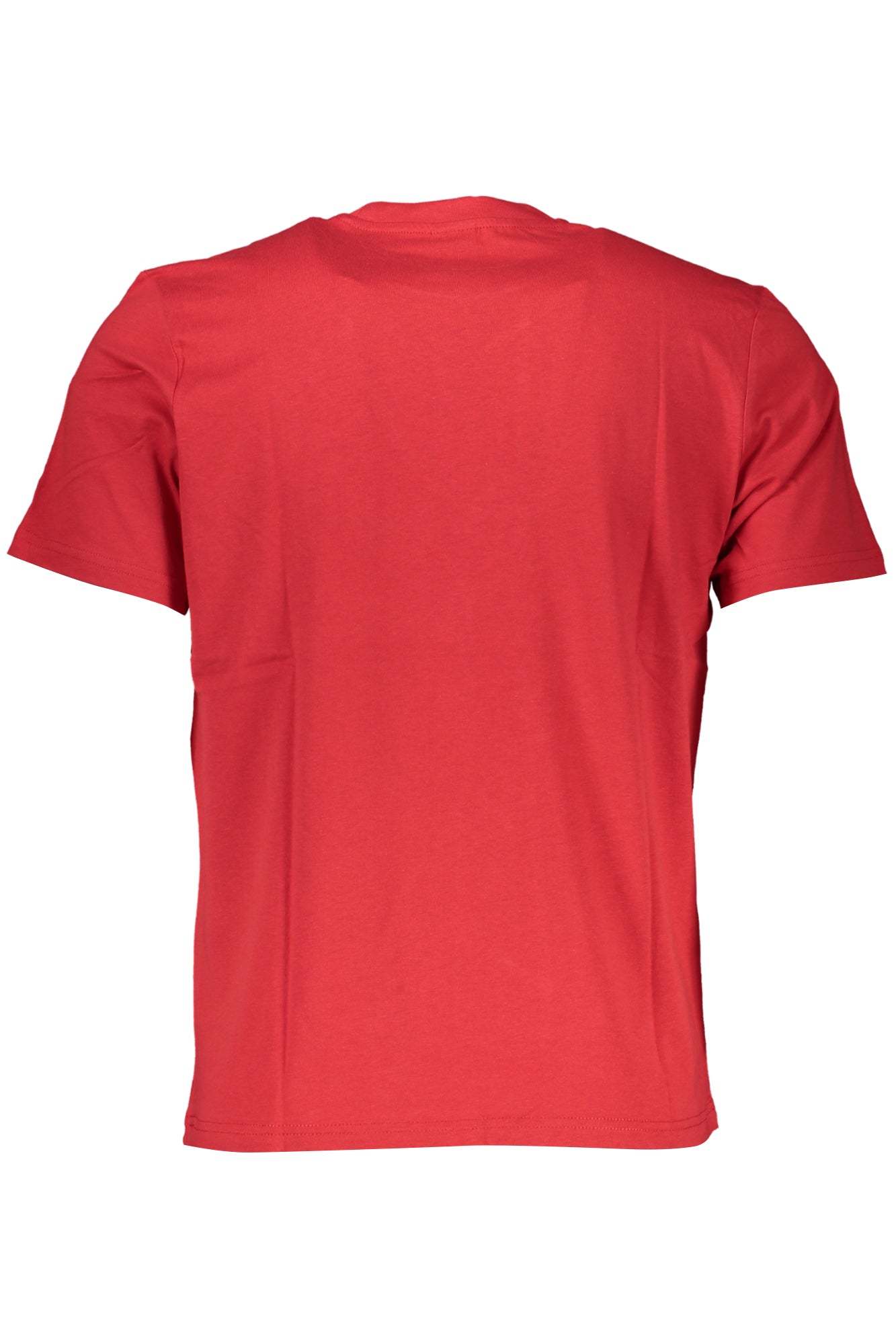 902832000_RO0230 – Herren Kurzarm T-Shirt Rot mit Rundhalsausschnitt und Druckmotiv – Größe: S, M, L, XL, 2XL, 3XL – Farbe: Rosso