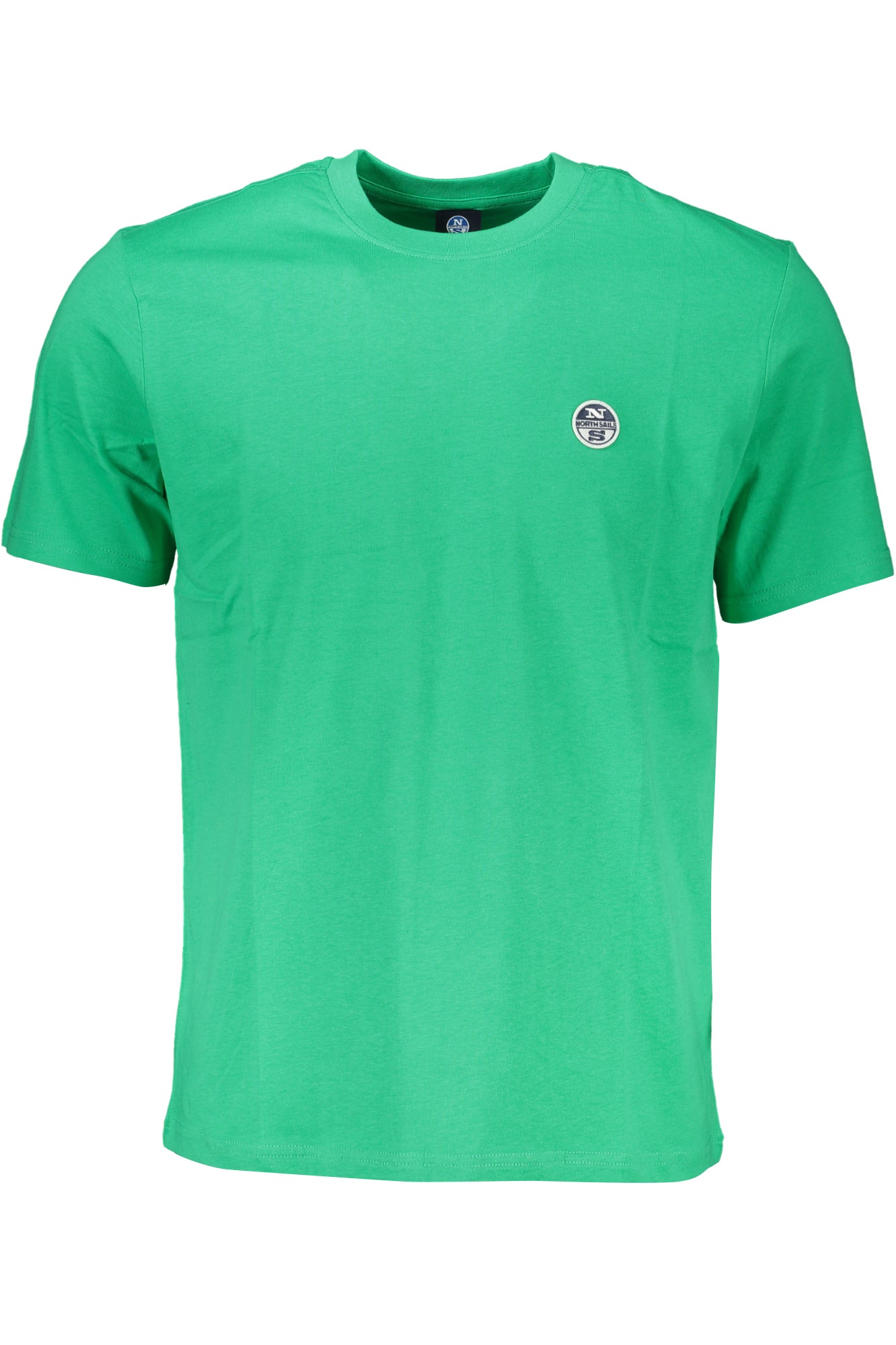 902831000_VE0409 – Grünes Herren Kurzarm-T-Shirt mit Rundhals und Logo-Applikation – Größe: S, M, L, XL, 2XL, 3XL – Farbe: Verde