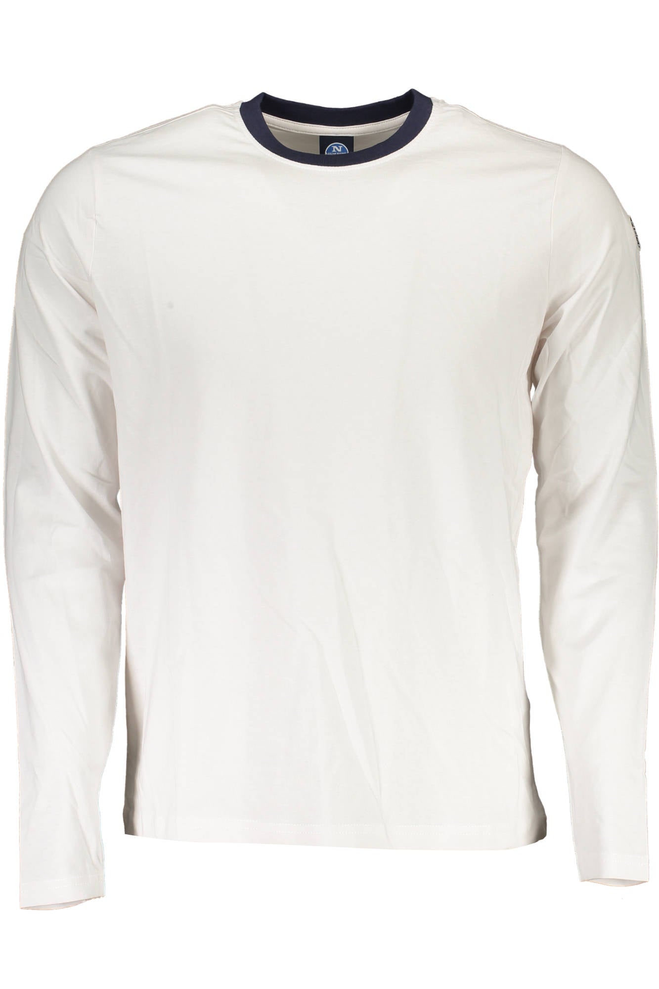902479-000_BIANCO_0101 – Weißes Herren Langarm-T-Shirt – Stilvolle Kontrastdetails & Logo – Größe: XL, 2XL, 3XL – Farbe: Bianco