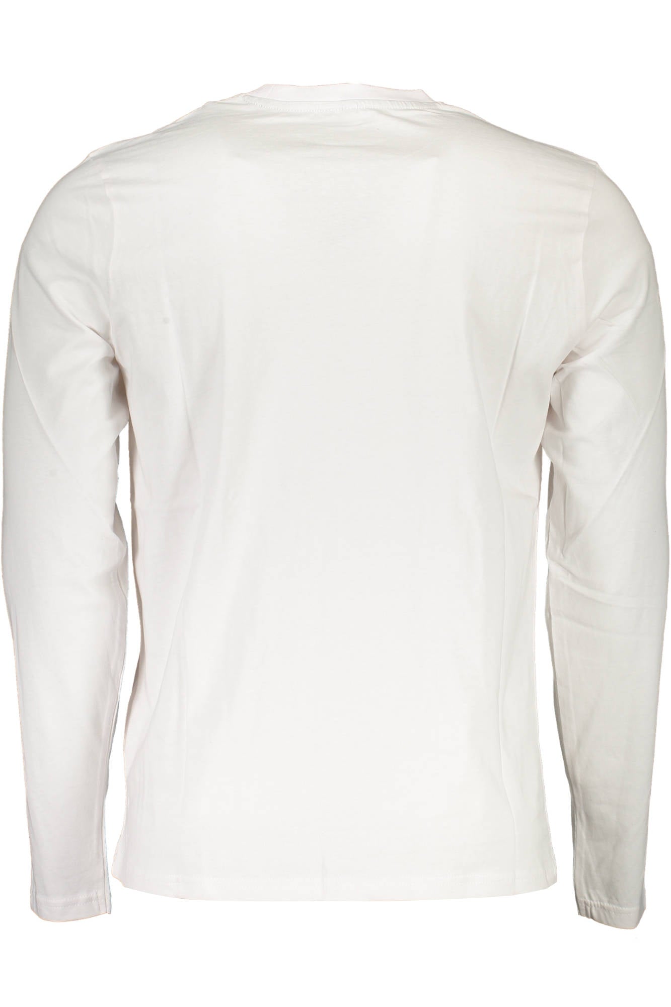 902478-000_BIANCO_0101 – Stilvolles Herren Langarmshirt in Weiß mit Druck und Rundhalsausschnitt – Größe: XL, 2XL, 3XL – Farbe: Bianco