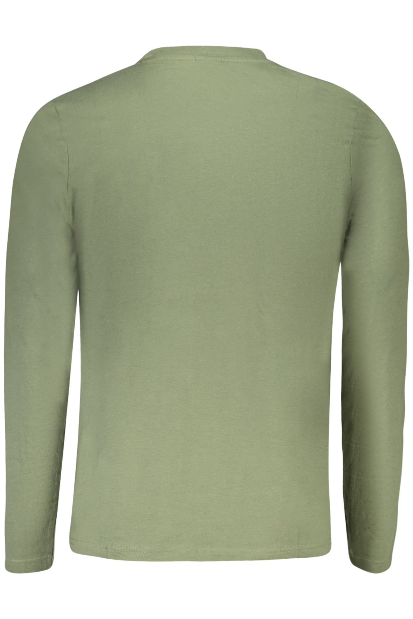 996034000_VE0430 – Grünes Herren Langarm-T-Shirt mit Rundhals und stylischem Design – Größe: S, M, L, XL, 2XL, 3XL – Farbe: Verde