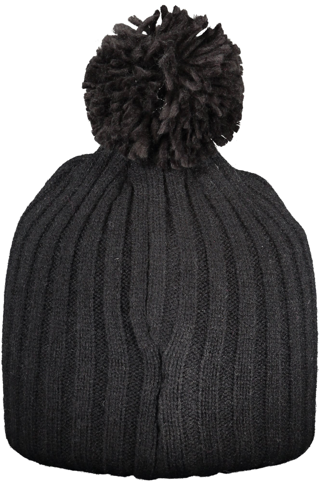 850108_NEBLACK – Stylische schwarze Damenmütze mit Bommel und Norwegen-Logo – Größe: UNI – Farbe: Nero