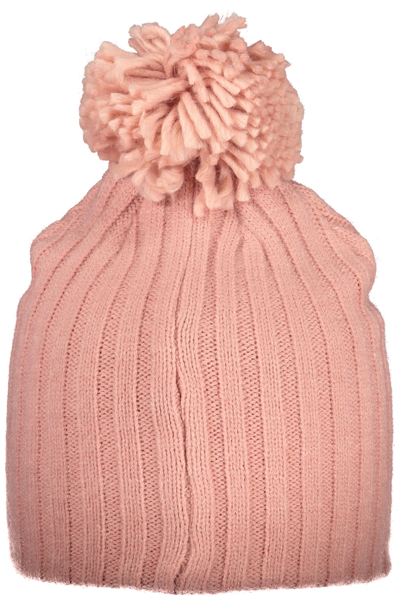 850108_RSROSANT – Rosa Damenmütze mit Bommel und Applikation – Trendiger Winterstyle – Größe: UNI – Farbe: Rosa