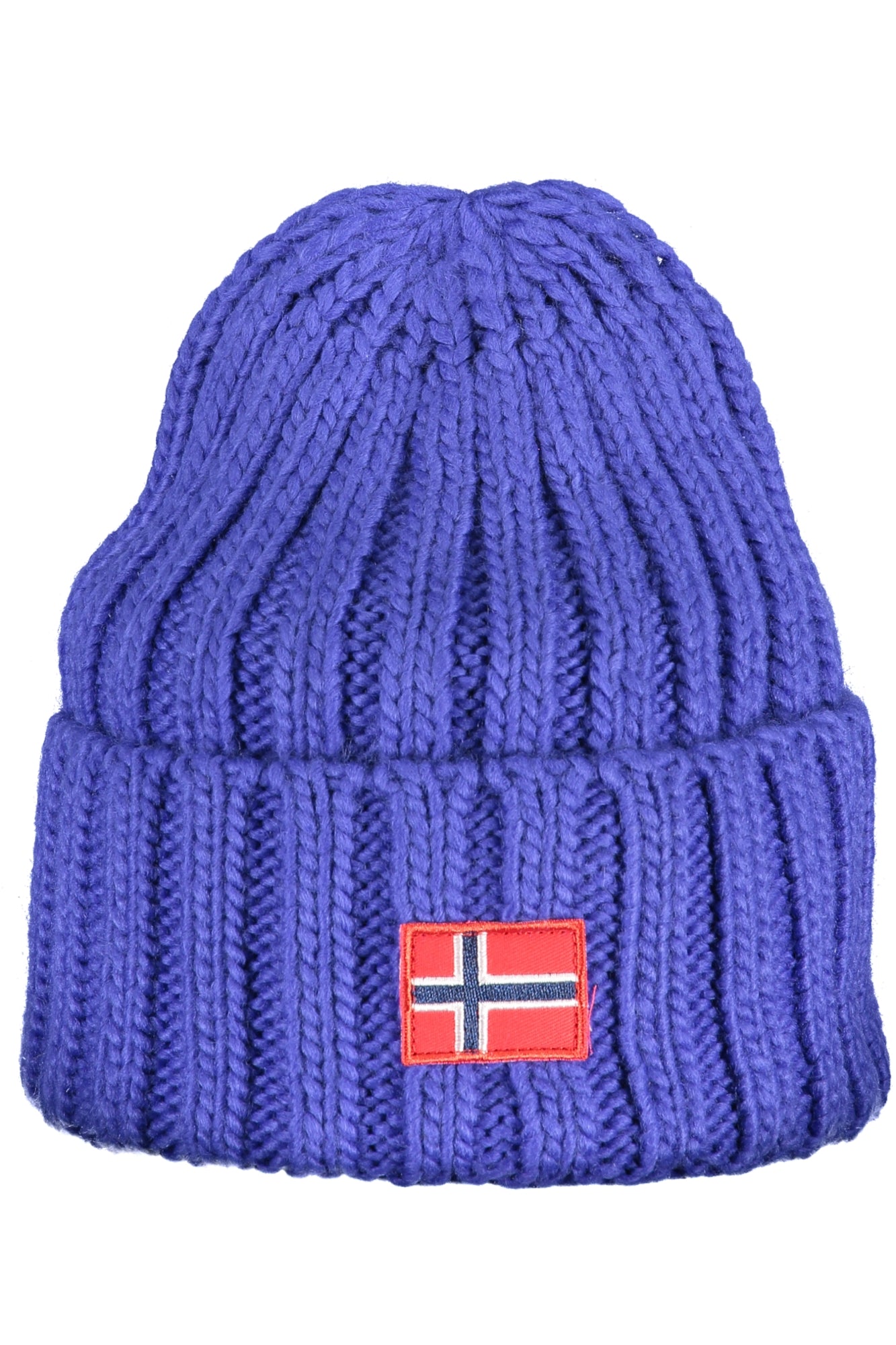 130103_BLROYAL – Blaue Herrenkappe mit Applikation und Logo - Klassischer Norwegen-Style – Größe: UNI – Farbe: Blu
