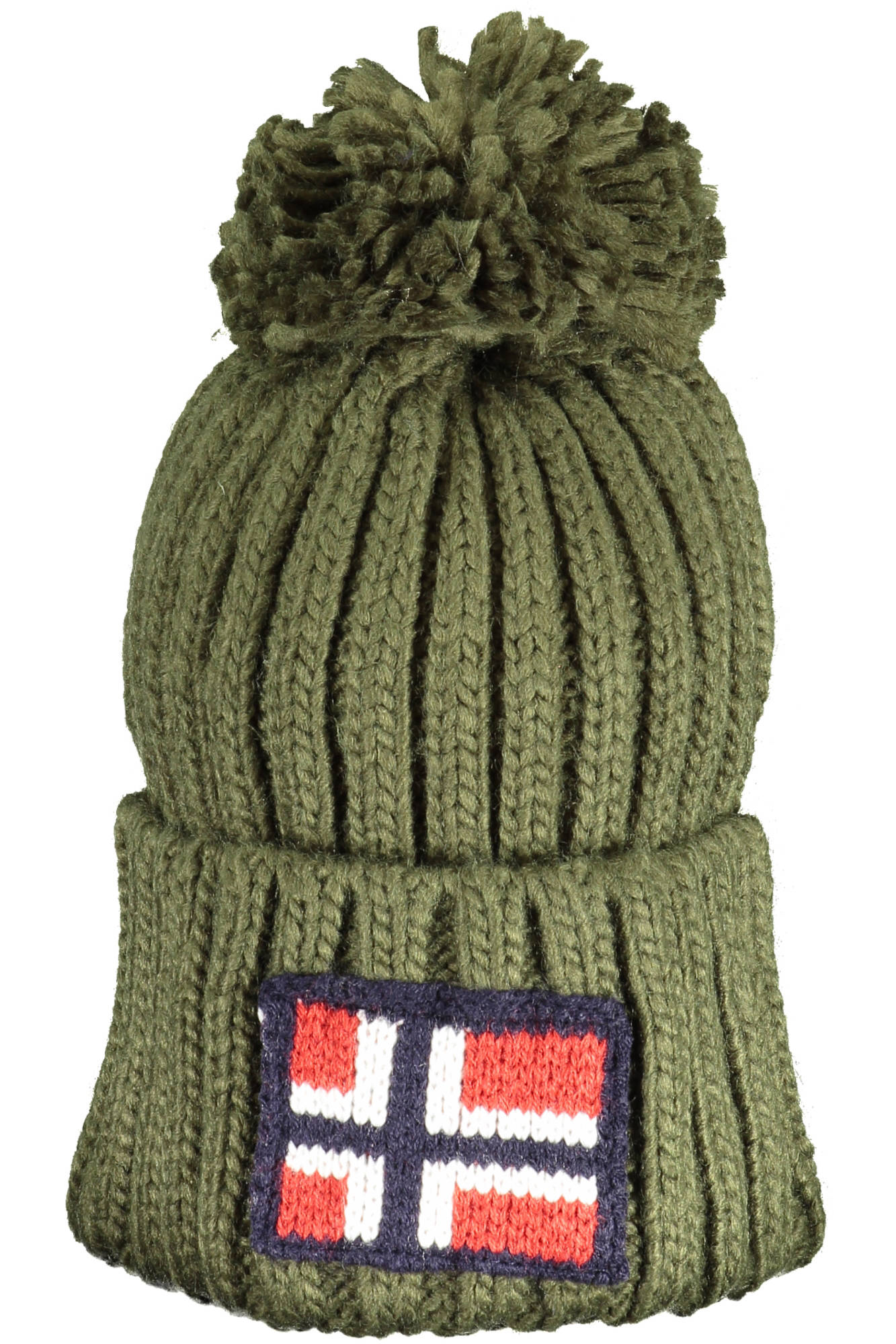 120106_VERDE_ARMY – Grüne Herren-Mütze mit Bommel und Stickerei - Norwegen Design 1963 – Größe: UNI – Farbe: Verde
