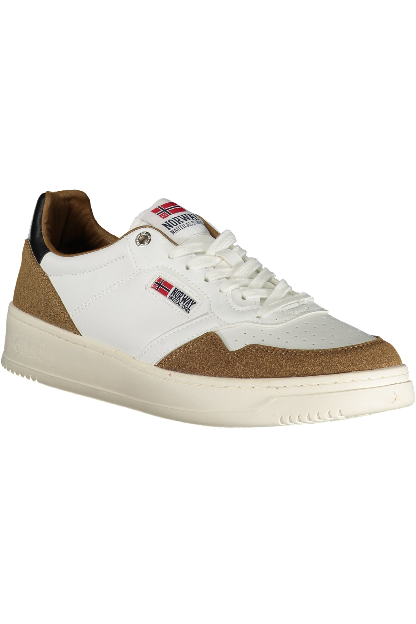 851062_BIWHIBRO – Elegante Herrensportschuhe: Weiß, mit Kontrastdetails und Applikation – Größe: 41, 42, 43, 44, 45, 46 – Farbe: Bianco