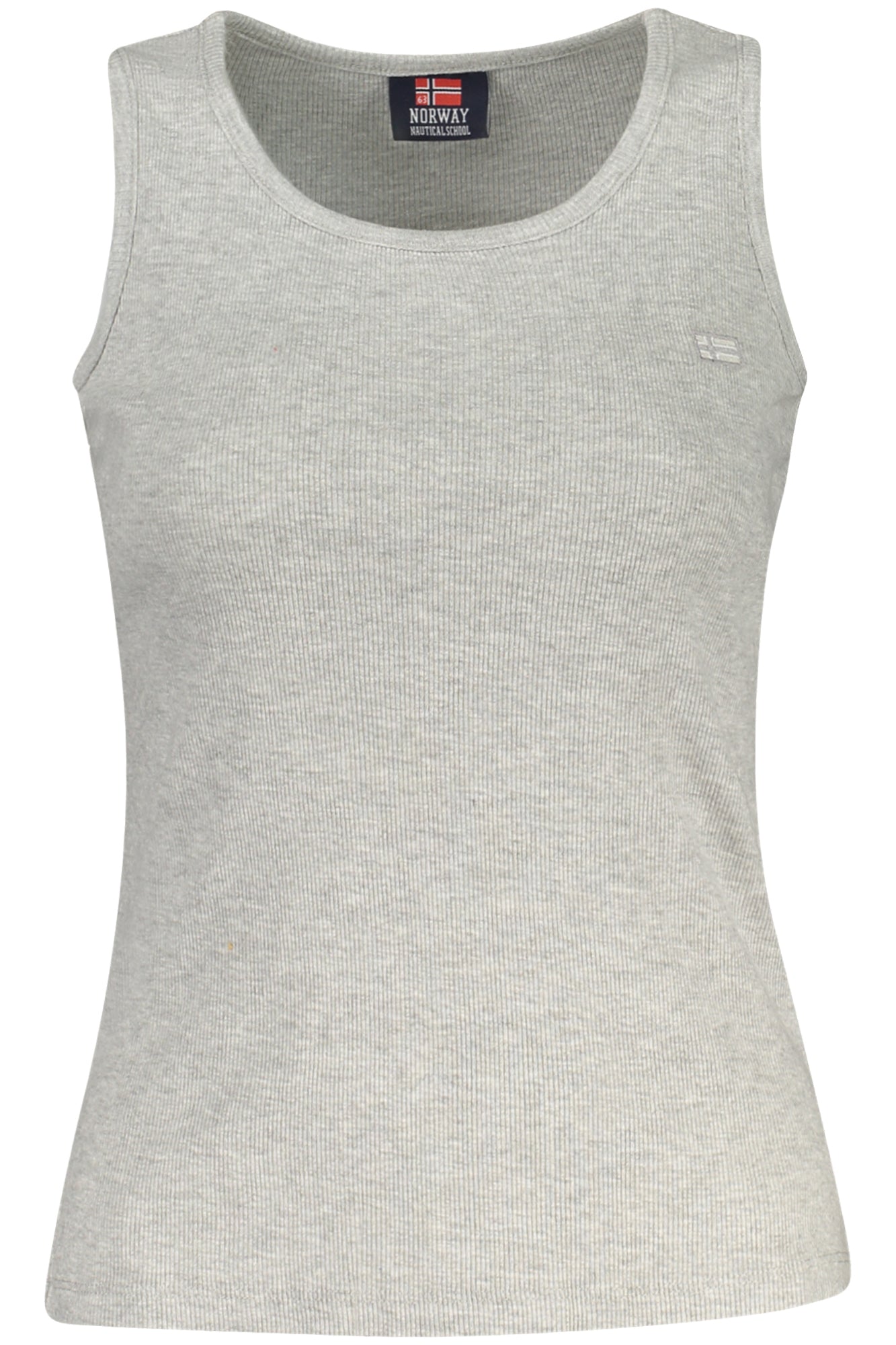 856220_GRGREYME – Stylisches Damen Tanktop Grau mit Logo-Stickerei - Eleganz Pur – Größe: S, M, L, XL – Farbe: Grigio