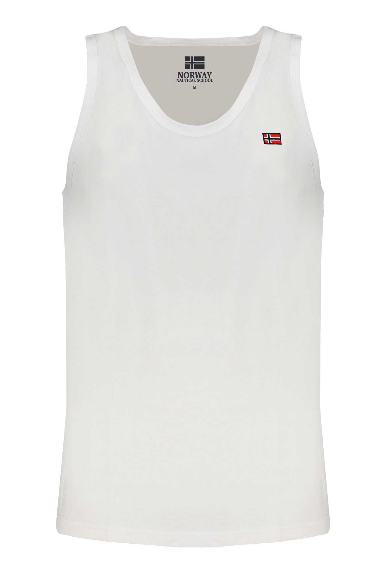 845910_BIWHITE – Herren Tanktop Weiß - Breite Träger & Rundhals mit Stickerei – Größe: M, L, XL, 2XL – Farbe: Bianco