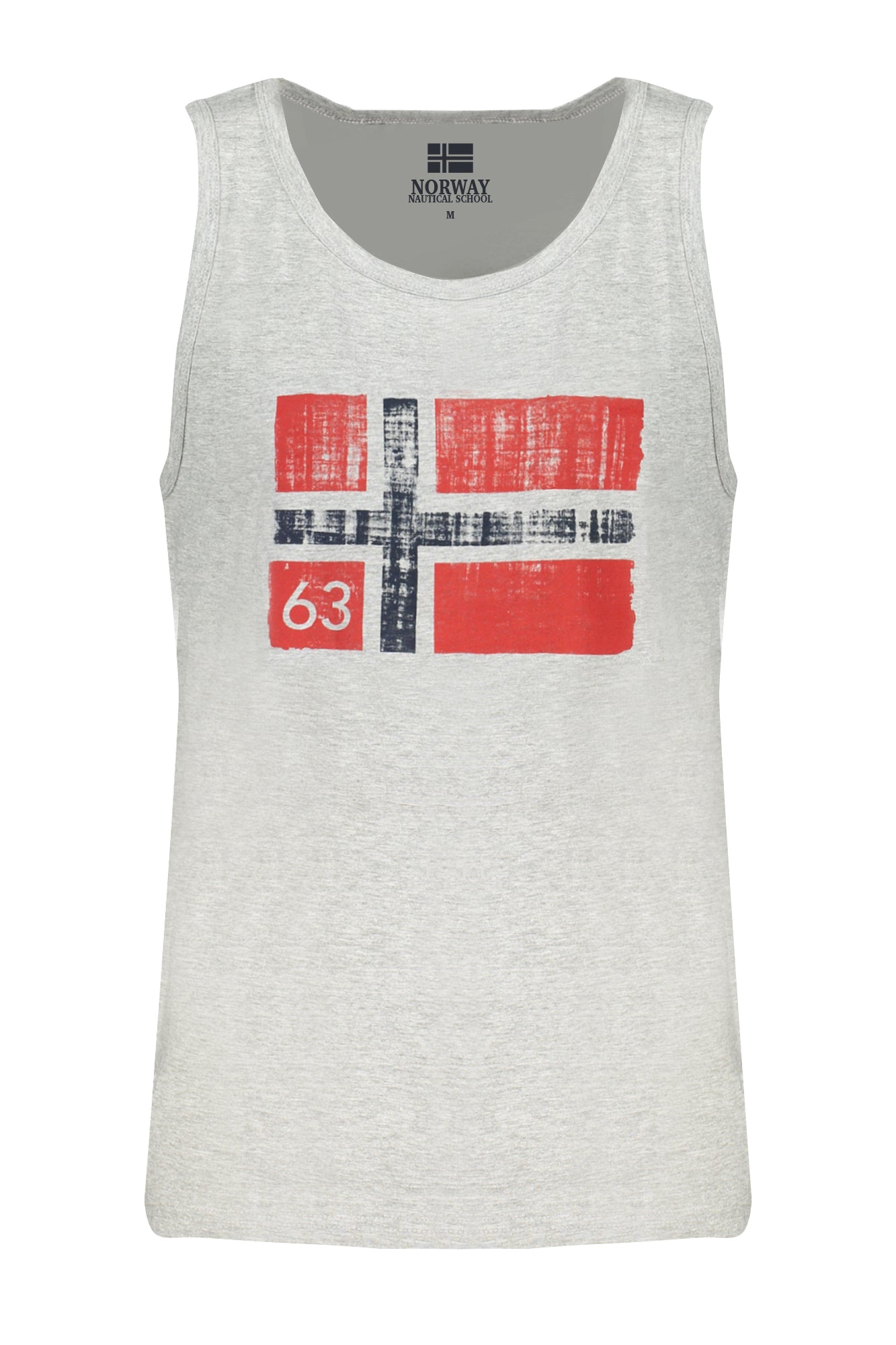 845919_GRGREYM – Stylisches Herren-Tanktop Grau mit Rundhals und Print - Breite Schultern – Größe: M, L, XL – Farbe: Grigio