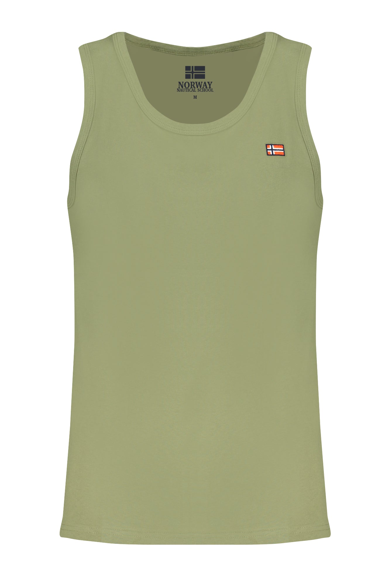 845910_VEMILITY – Grünes Herren-Tanktop mit Stickerei und Rundhals – Eleganter Look – Größe: M, L, XL, 2XL – Farbe: Verde