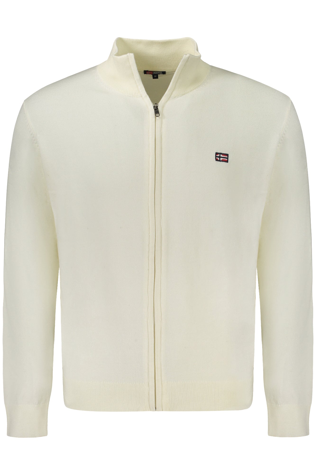 843104_BIECRU – Herren-Cardigan Weiß mit Stickerei und Reißverschluss - Norwegen Style – Größe: XL, 2XL, 3XL, L, M – Farbe: Bianco