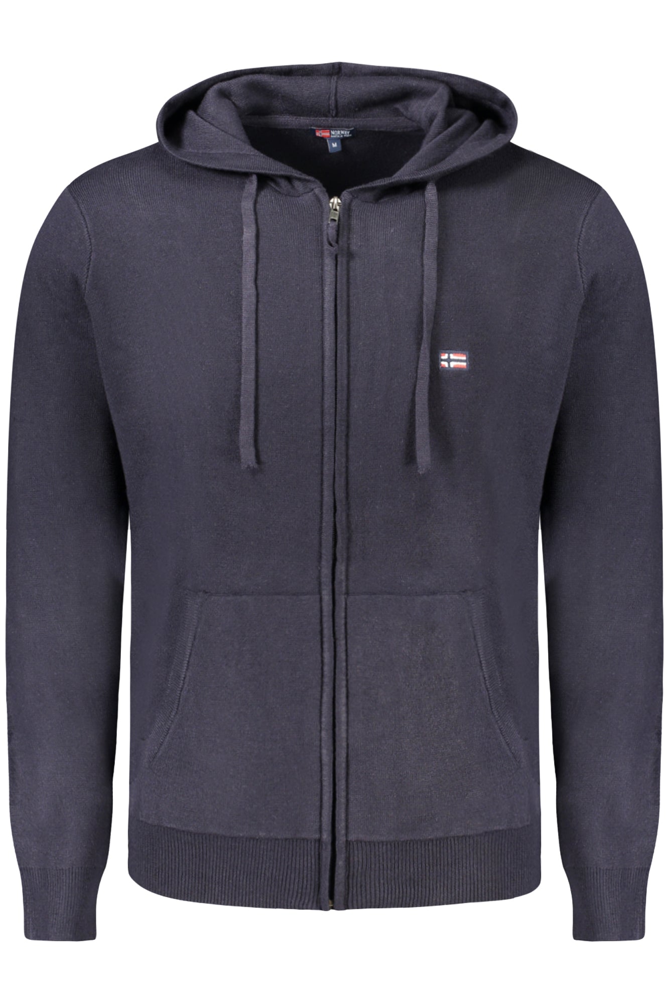 843105_BLNAVY – Vintage Herren-Kapuzenstrickjacke in Blau mit Reißverschluss – Größe: M, L, XL, 2XL, 3XL – Farbe: Blu