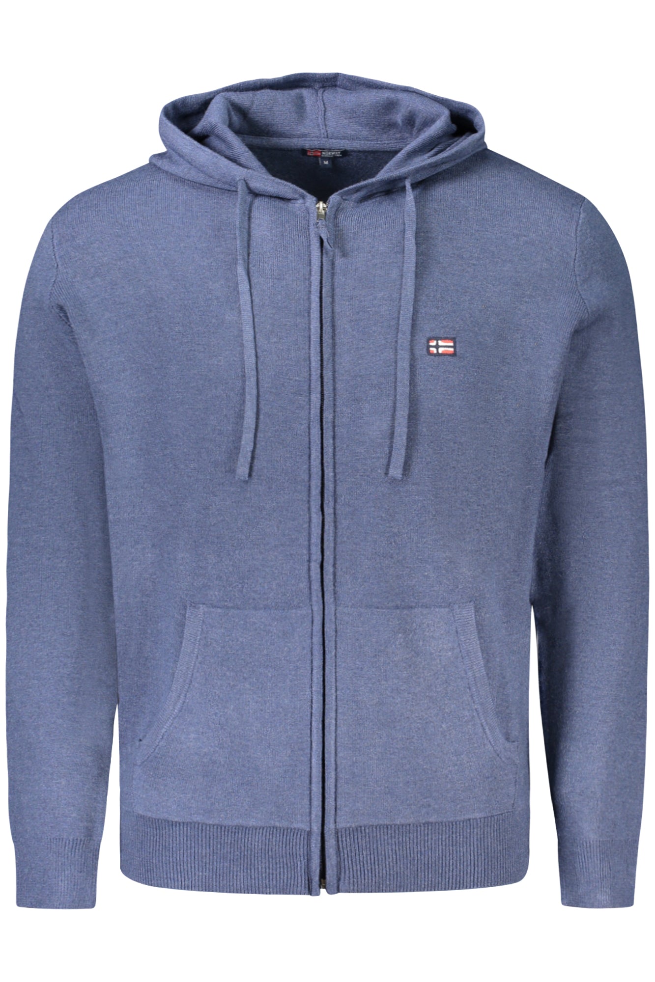 843105_BLDENIM – Blauer Norwegen-Cardigan Herren mit Kapuze & Stickerei, Reißverschluss – Größe: M, L, XL, 2XL, 3XL – Farbe: Blu