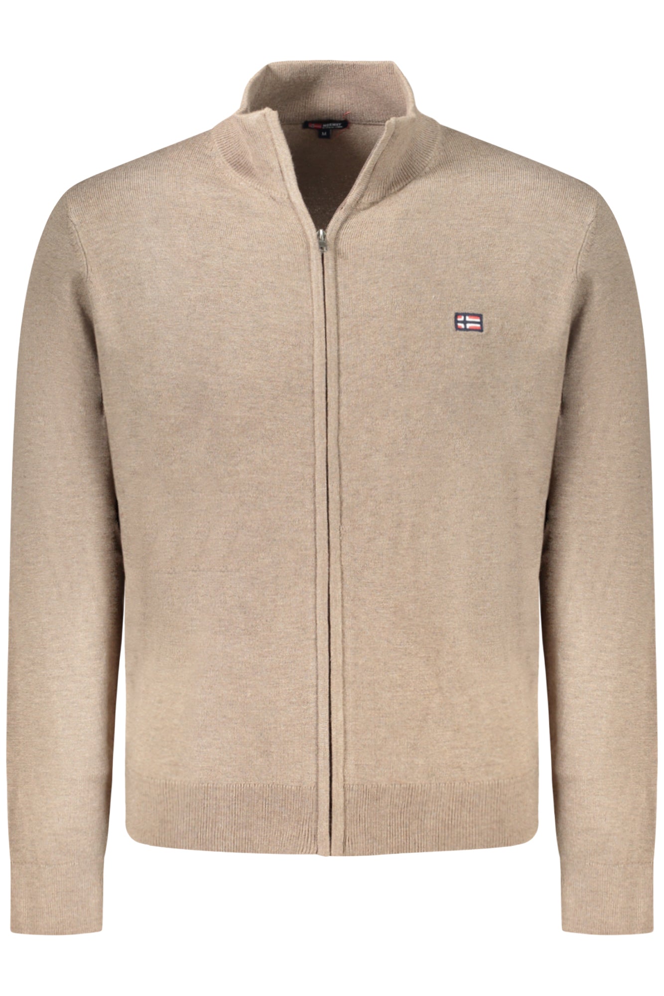 843104_MANOCE – Herren-Cardigan Braun mit Reißverschluss und Stickerei - Norwegen 1963 – Größe: 2XL, 3XL, L, XL, M – Farbe: Marrone