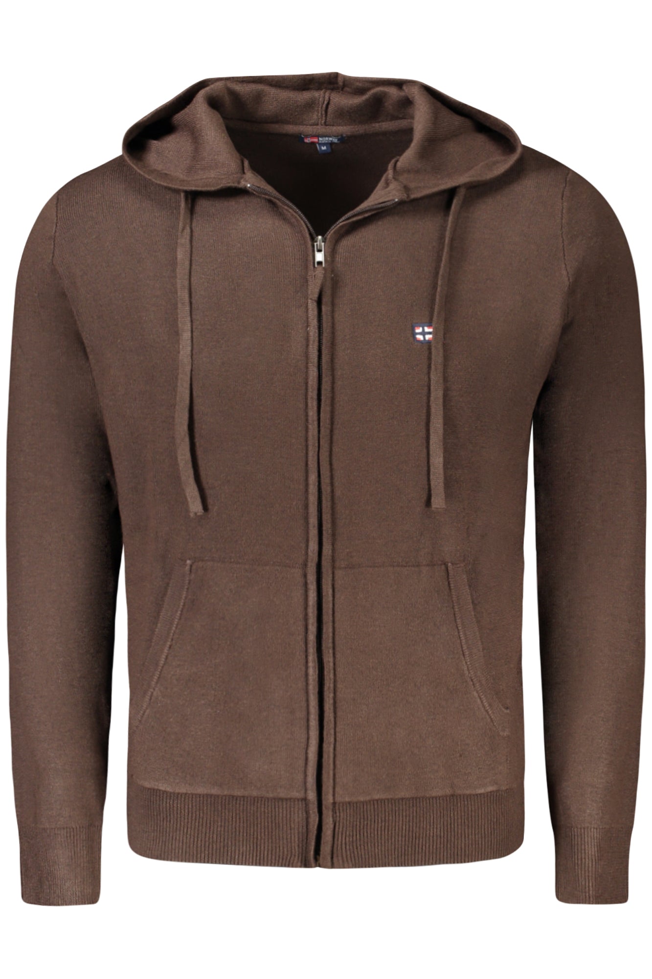 843105_MAFALCON – Herren Cardigan Braun Langarm mit Kapuze und Stickerei – Größe: M, L, XL, 2XL, 3XL – Farbe: Marrone