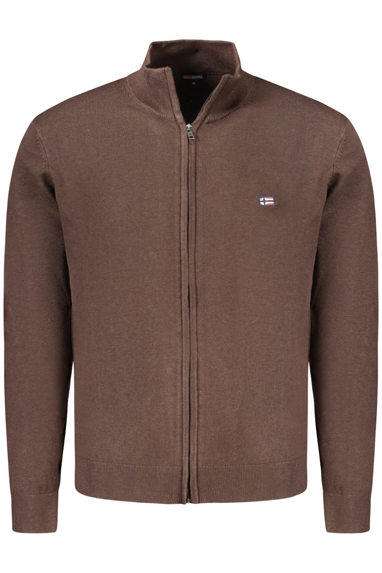 843104_MAFALCON – Herren-Cardigan Braun: Langarm, Reißverschluss & Stickerei. – Größe: M, L, XL, 2XL, 3XL – Farbe: Marrone