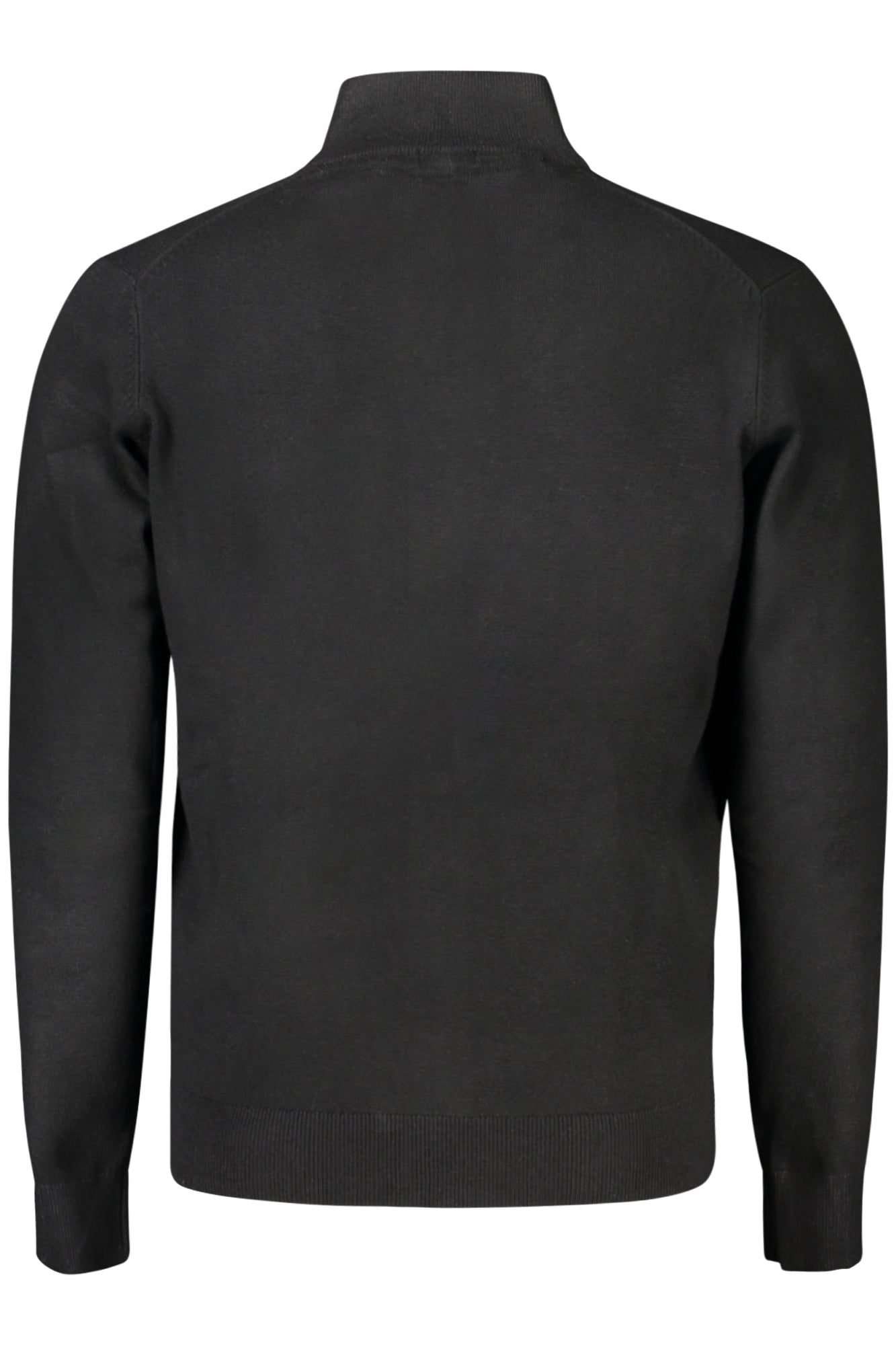 843104_NEBLACK – Elegante Herrenstrickjacke Schwarz mit Reißverschluss und Stickerei – Größe: M, L, XL, 2XL, 3XL – Farbe: Nero