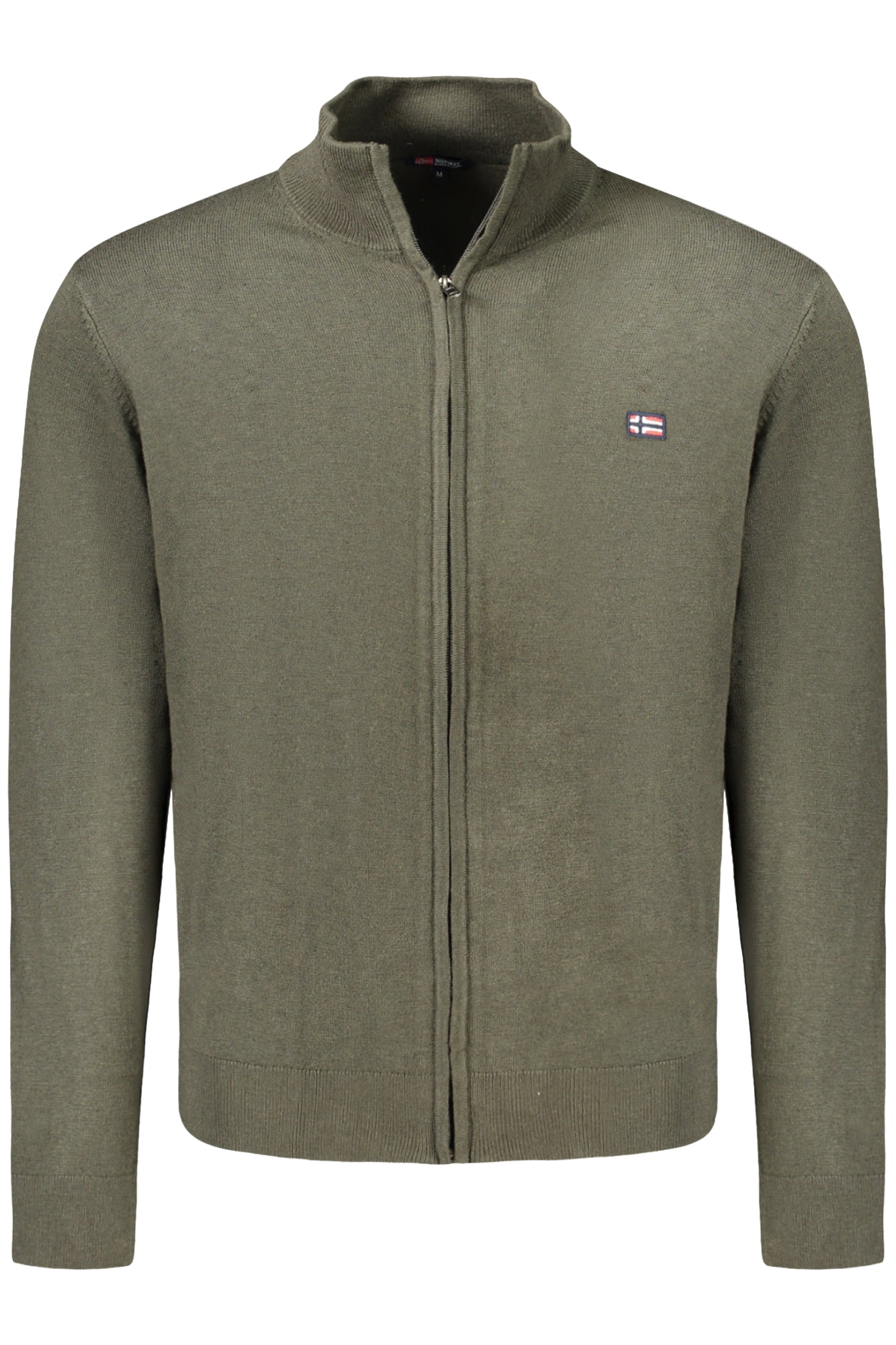 843104_VEFOREST – Grüne Herrenstrickjacke 1963 Norwegen - Cardigan mit Stickerei und Zipper – Größe: M, L, XL, 2XL, 3XL – Farbe: Verde